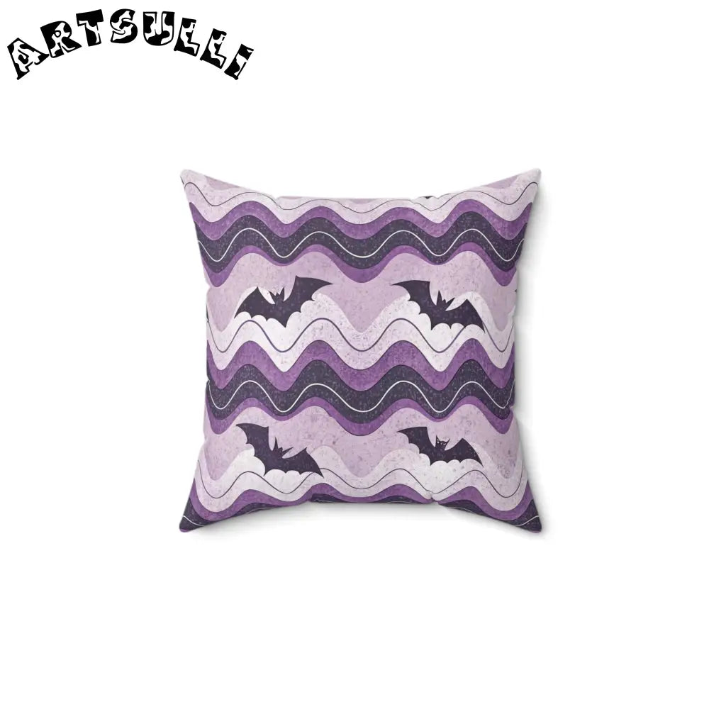 JAKKOUTTHEBXX Bat Wave Spun Polyester Square Pillow JAKKOUTTHEBXX