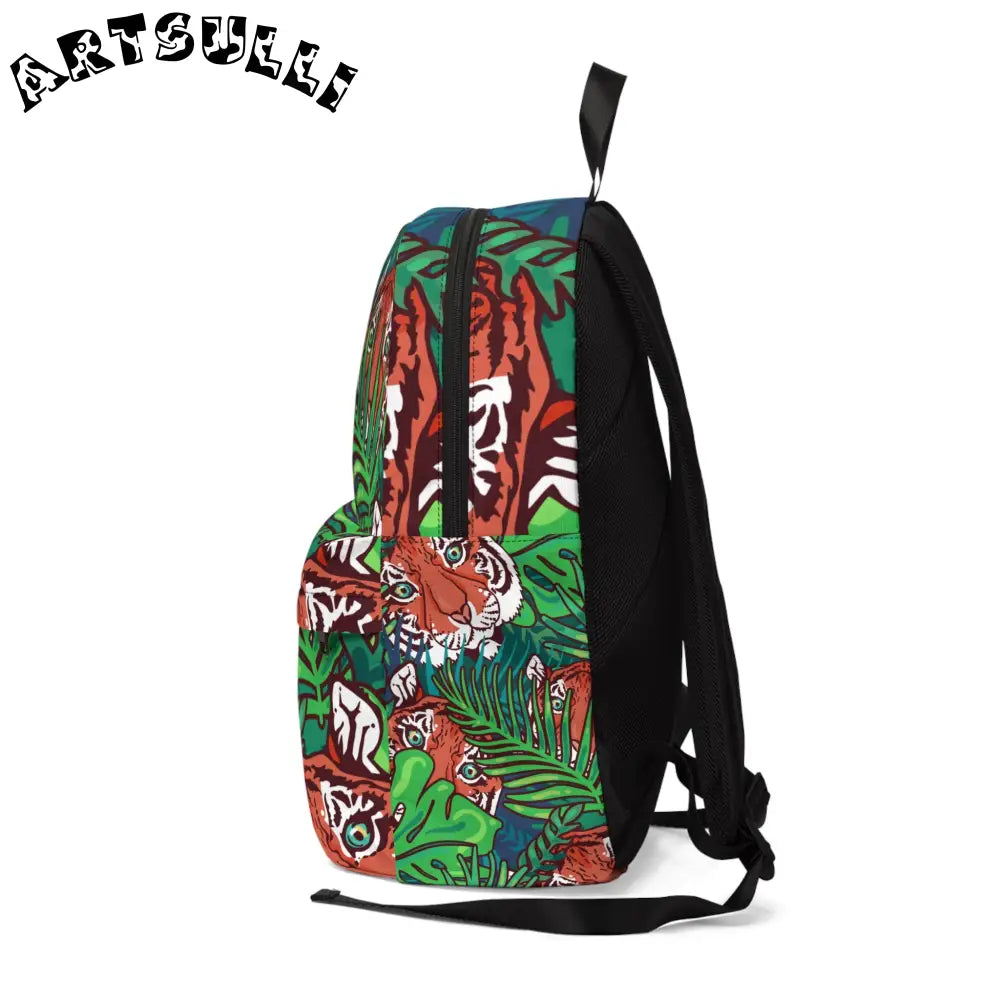 JAKKOUTTHEBXX Tropical Jungle Tigers Blue and Green Unisex Classic