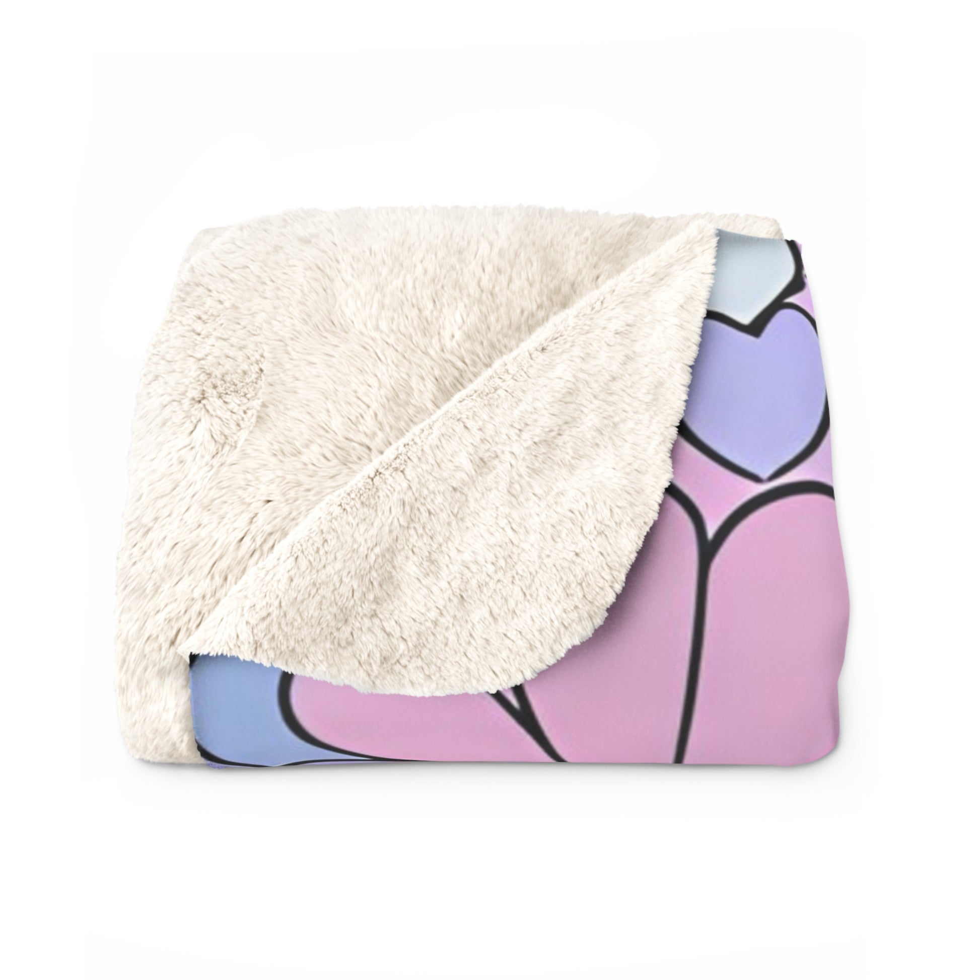 Flower Hour Purple and Blue Sherpa Fleece Blanket, Artsulli - Art is Long, Life is Short, Home Decor, , , , , , , 