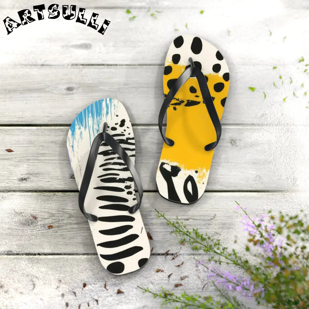 JAKKOUTTHEBXX Rae Zebra Rhapsody Flip Flops JAKKOUTTHEBXX Artsulli