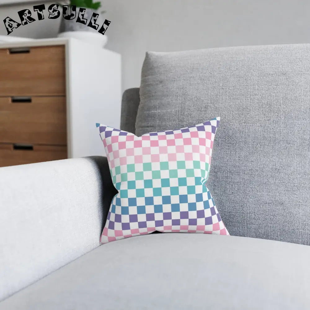 JAKKOUTTHEBXX Vaporwave Rainbow Checkerboard Multi-Color Square