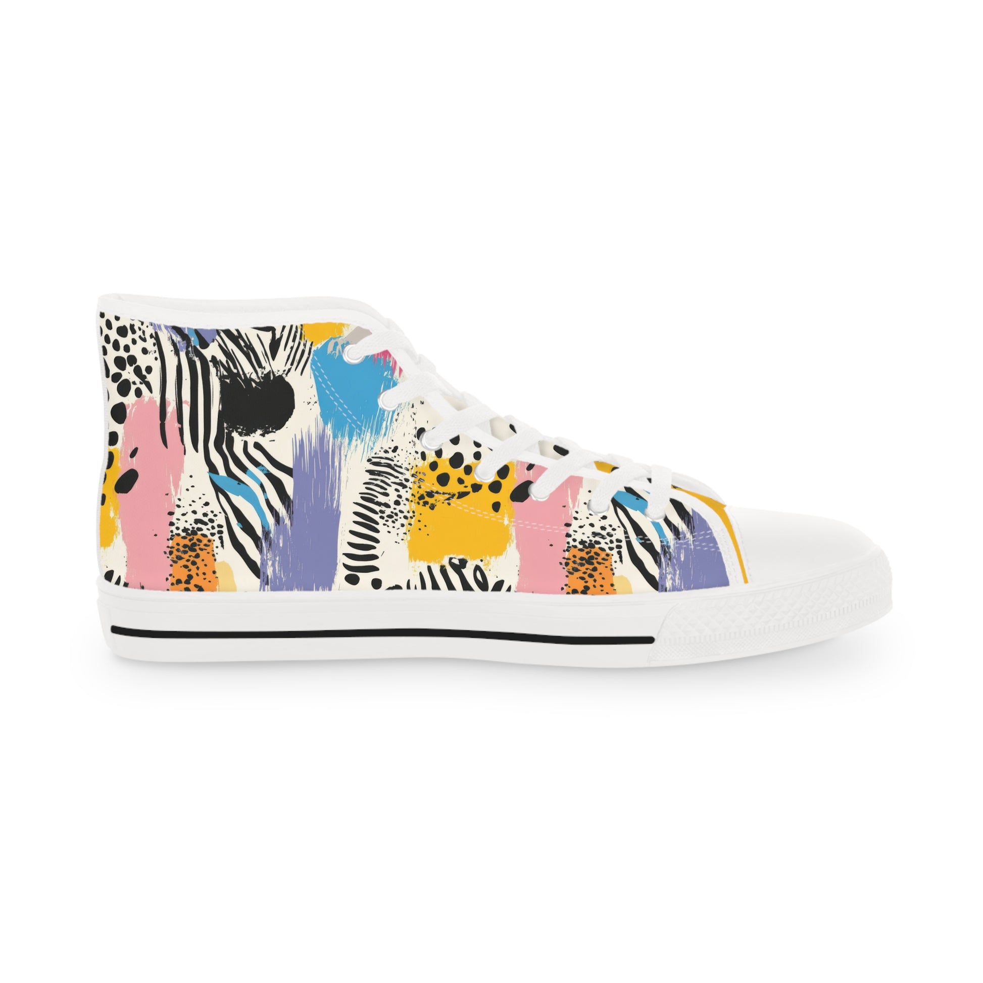 Rae Zebra Rhapsody Men's High Top Sneakers, Artsulli - Art is Long, Life is Short, Shoes, , , , , , , 