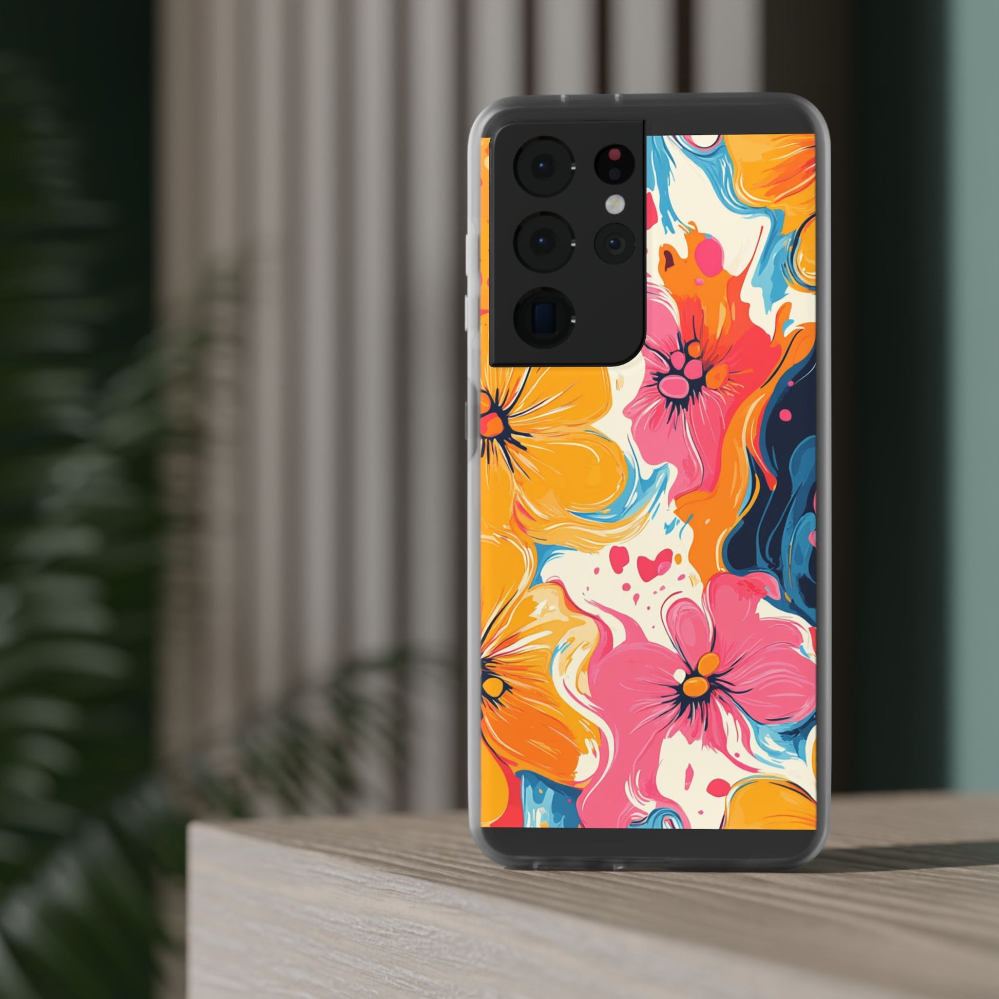 Vibrant Abstract Floral Flexi Case, Artsulli - Art is Long, Life is Short, Phone Case, , , , , , , 