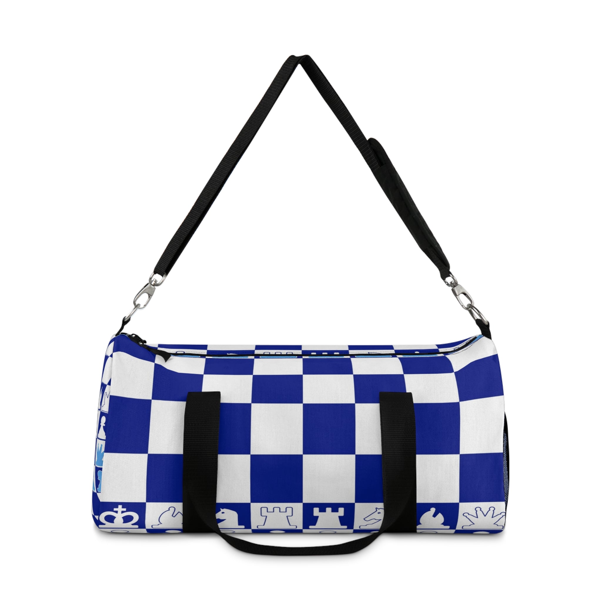 Chessboard Royal Blue & Navy Blue Duffel Bag, Artsulli - Art is Long, Life is Short, Bags, , , , , , , 