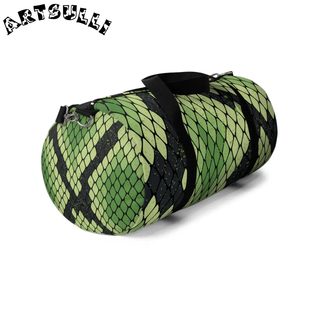 JAKKOUTTHEBXX Snake Skin Green and Black Duffel Bag JAKKOUTTHEBXX