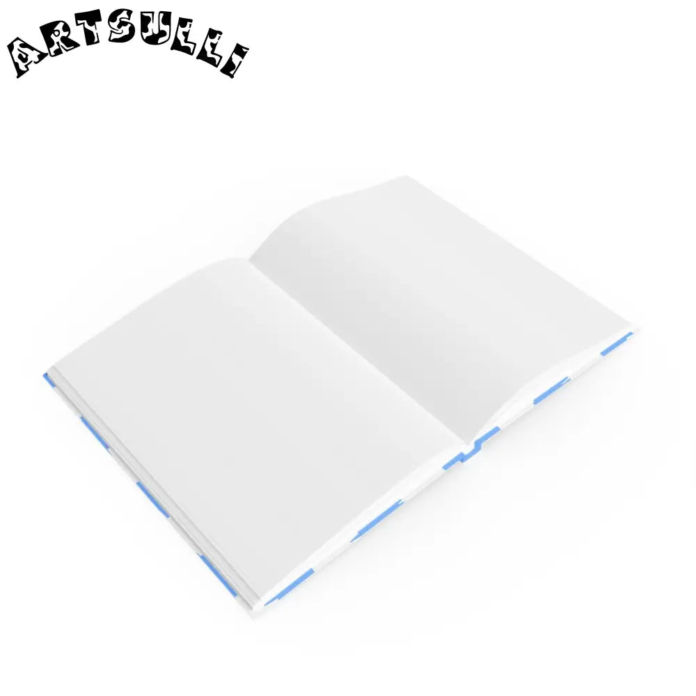 JAKKOUTTHEBXX Checkerboard White and Light Blue Hard Backed Journal