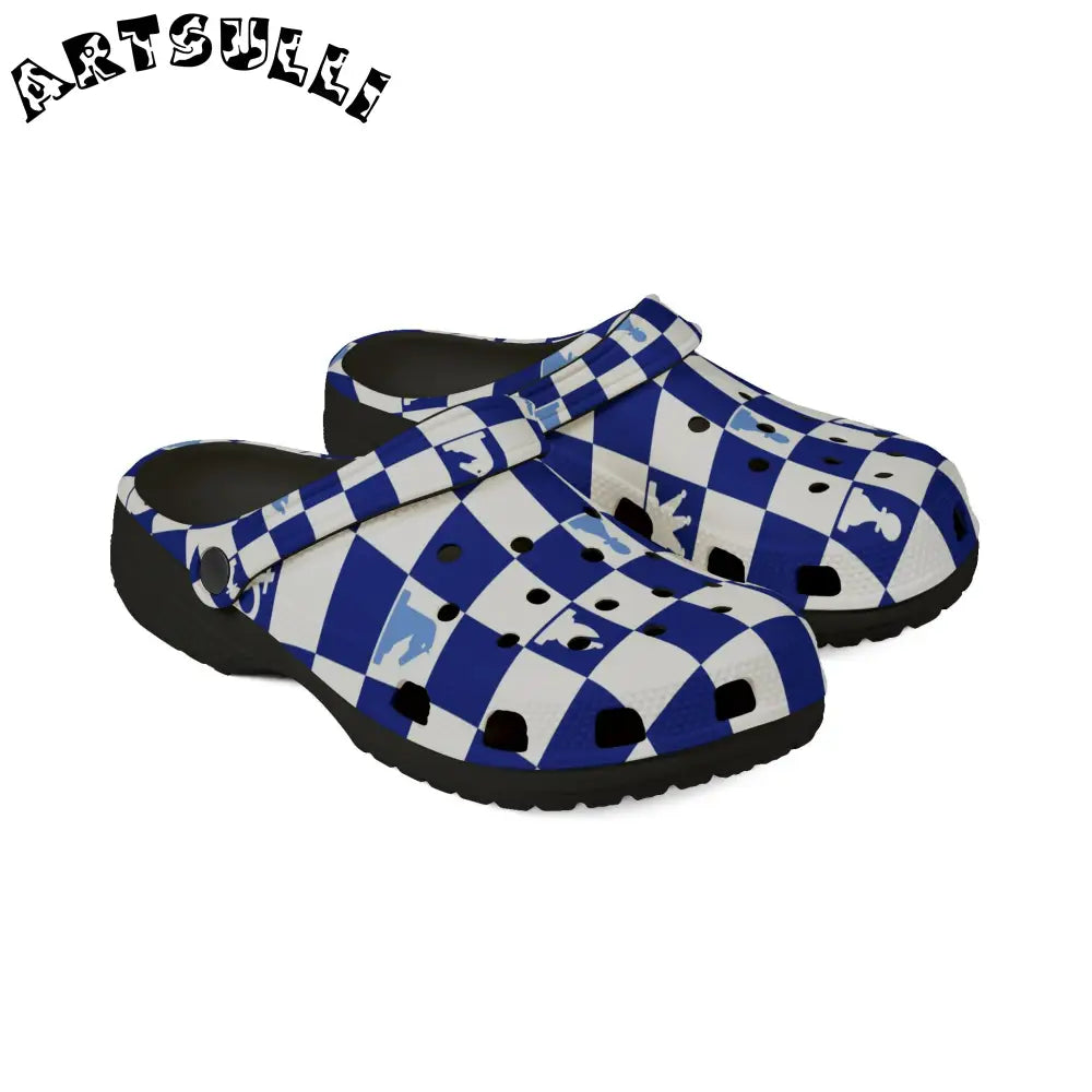 JAKKOUTTHEBXX Checkered Chess Art Printed EVA Foam Clogs 2025