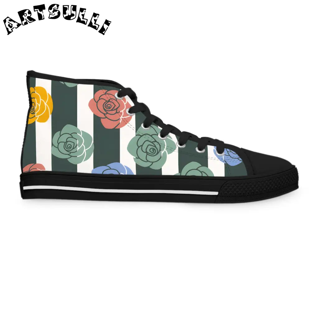 JAKKOUTTHEBXX Stripes x Roses Black and White Women’s High Top