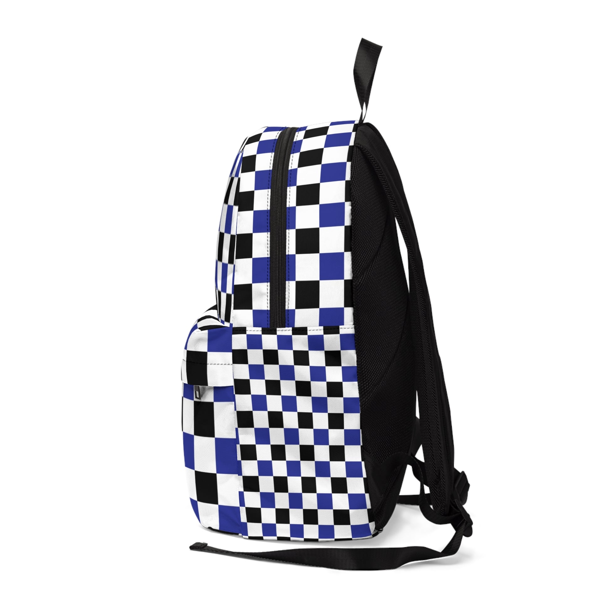 Checkerboard Blue White and Black Unisex Classic Backpack, Artsulli - Art is Long, Life is Short, Bags, , , , , , , 