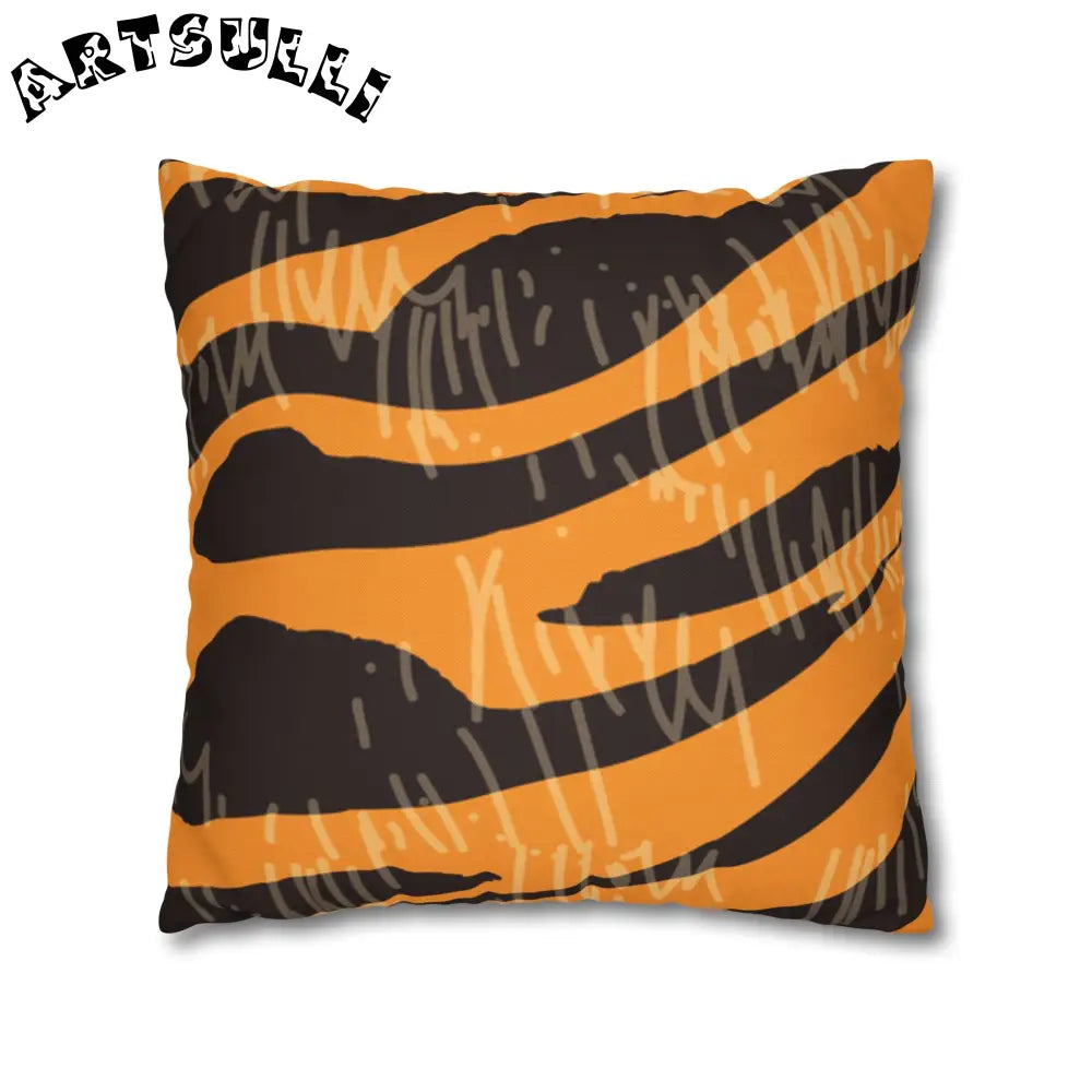 JAKKOUTTHEBXX Tiger Scratches Orange & Black Spun Polyester Square
