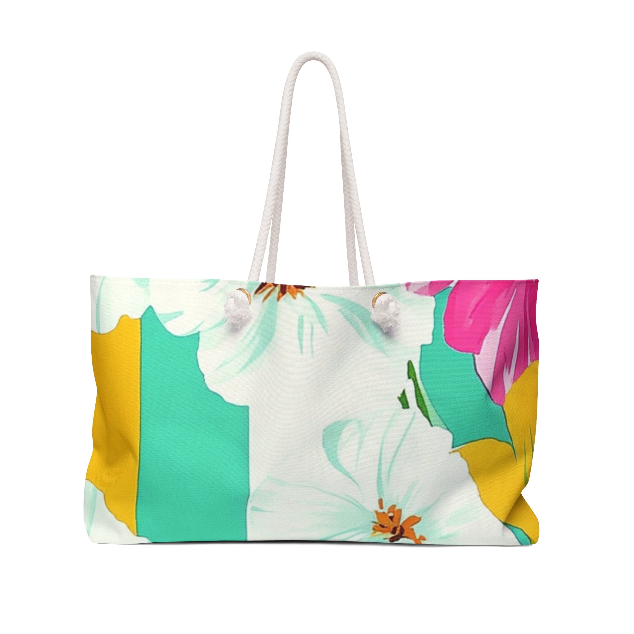 Pastel x Floral x Stripes Multi-Color Weekender Bag, Artsulli - Art is Long, Life is Short, Bags, Size, 24" × 13", , , , , 12486145584474051244