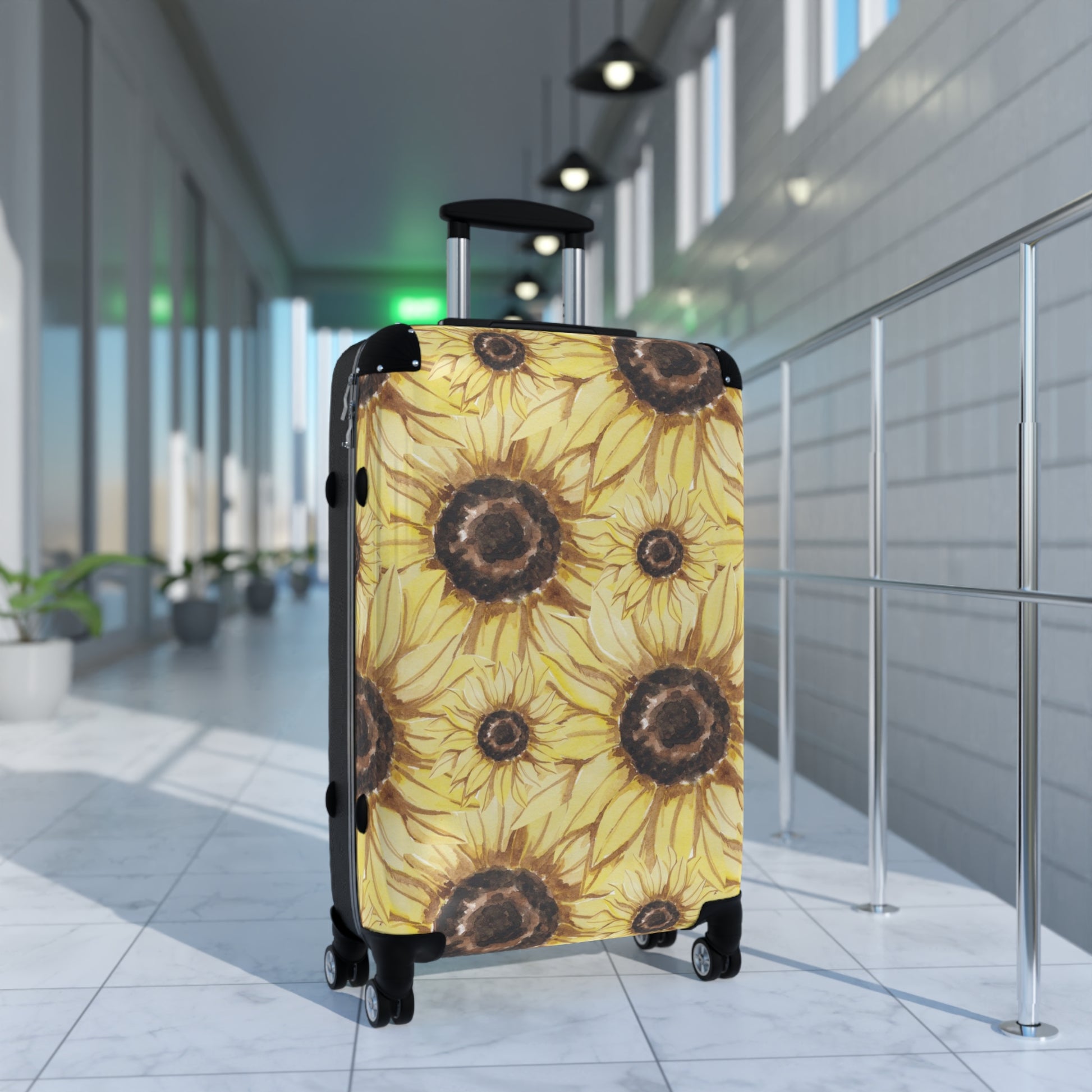 Retro Anime Sunflower Suitcase, Artsulli - Art is Long, Life is Short, Bags, , , , , , , 