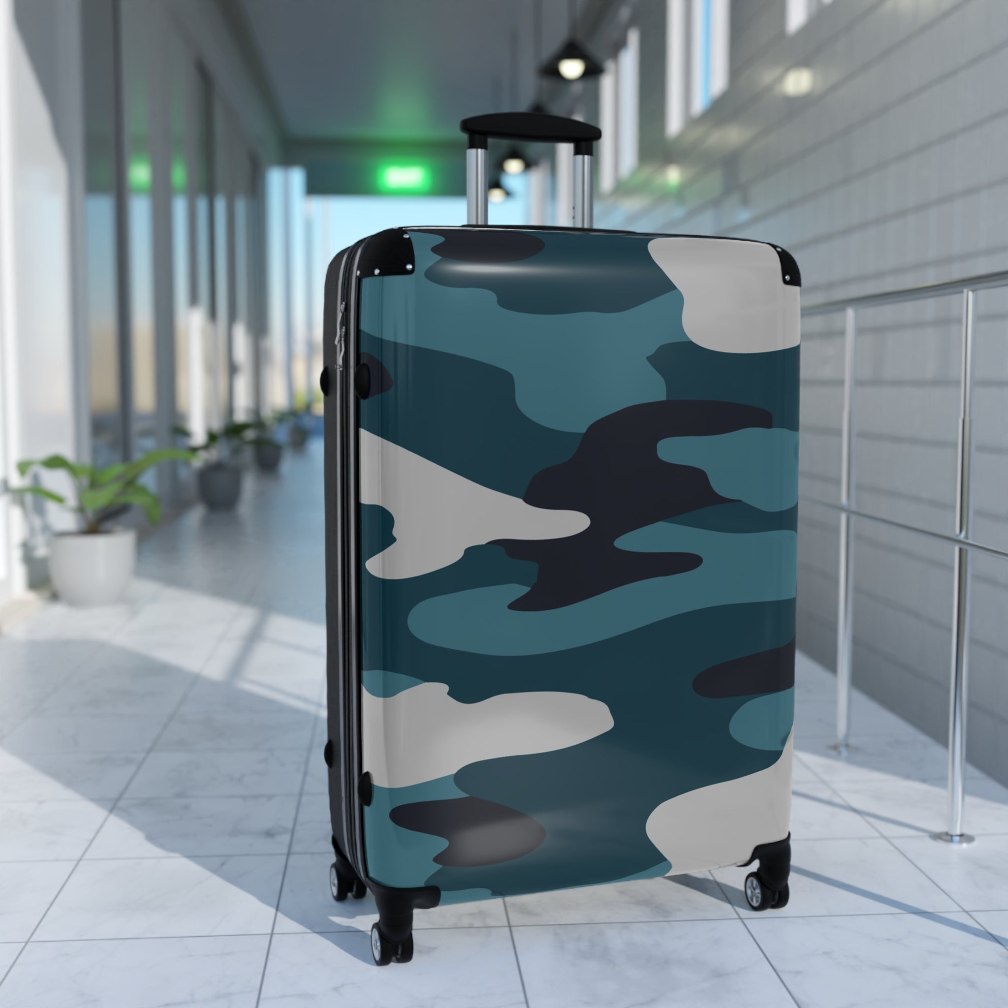 Blue Camouflage Suitcase, Artsulli - Art is Long, Life is Short, Bags, , , , , , , 