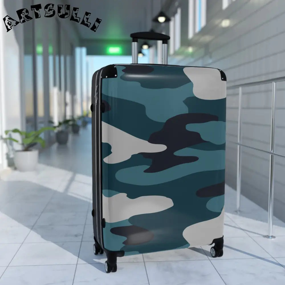 JAKKOUTTHEBXX Blue Camouflage Suitcase JAKKOUTTHEBXX Artsulli - Art