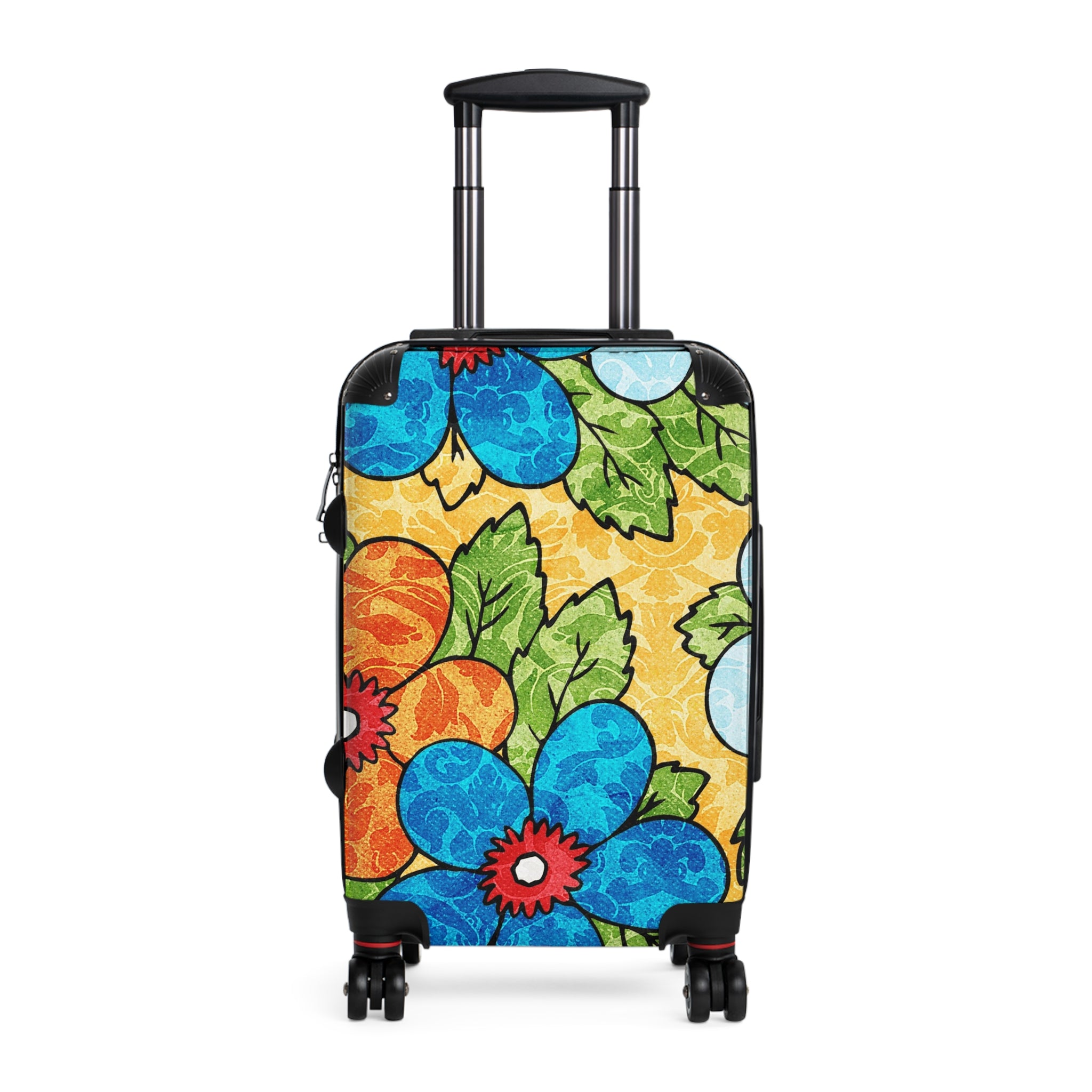 Groovy Yellow Floral Kl Suitcase, Artsulli - Art is Long, Life is Short, Bags, Size, Small, Color, Black, , , 10758540425038104912