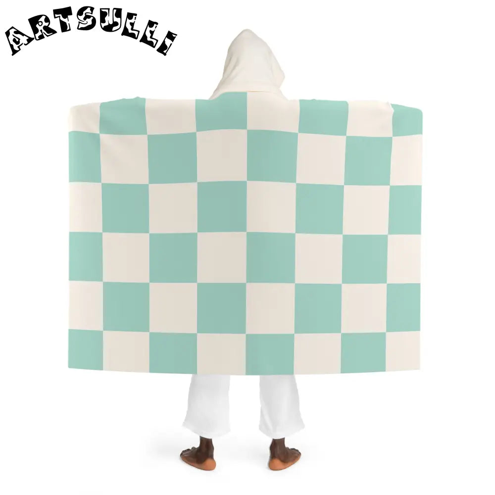 JAKKOUTTHEBXX Checkered Illustration Printed Sherpa Fleece Blanket 2025