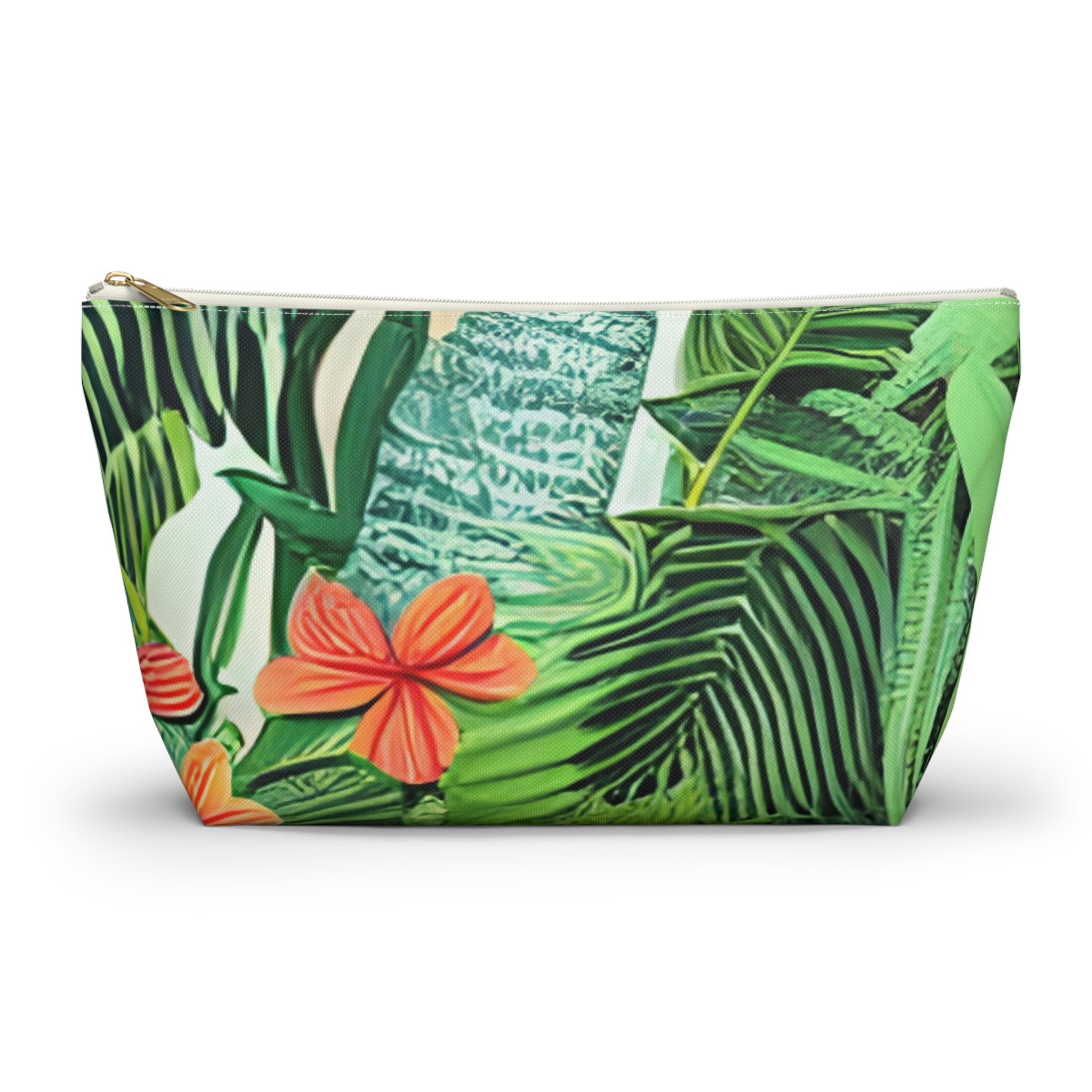 Jungle Zebra Art Accessory Pouch w T-bottom, Artsulli - Art is Long, Life is Short, Bags, Size, Large, Color, White zipper, , , 62034504594891