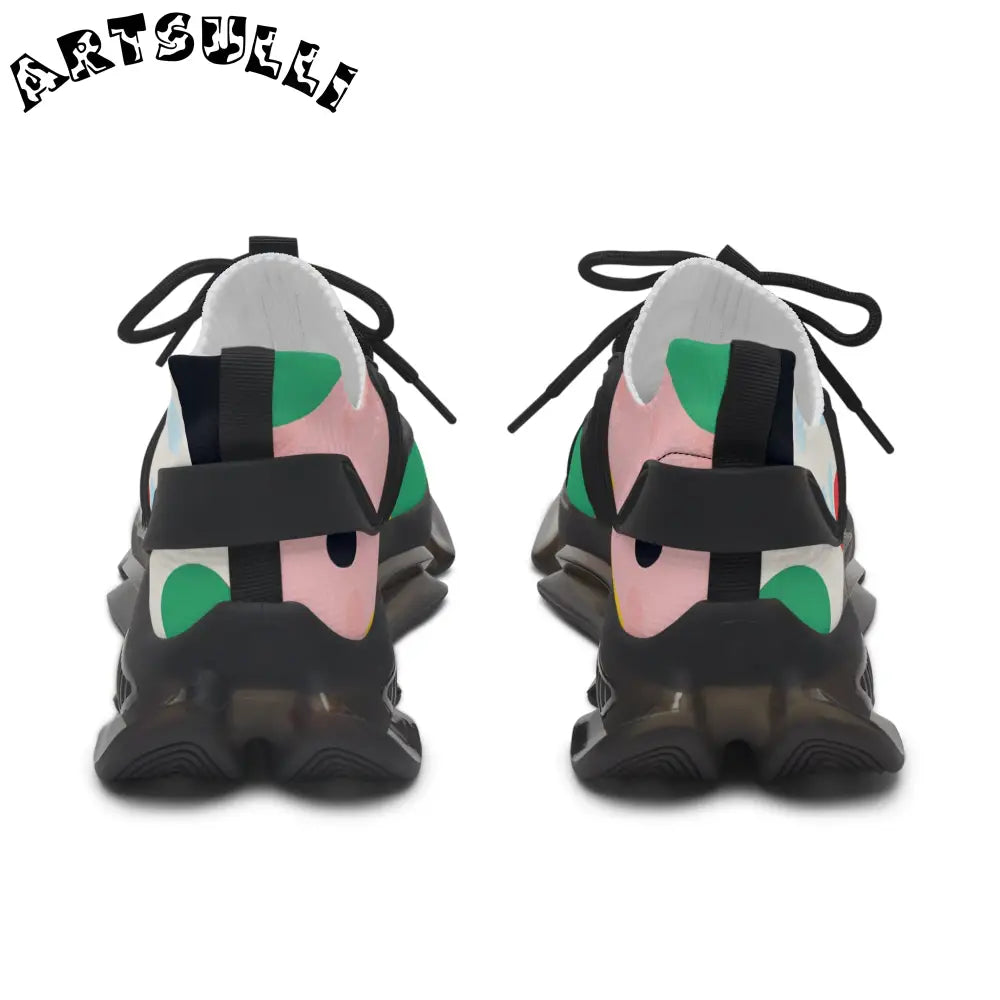 JAKKOUTTHEBXX Colorful Abstract Shapes Women’s Mesh Sneakers