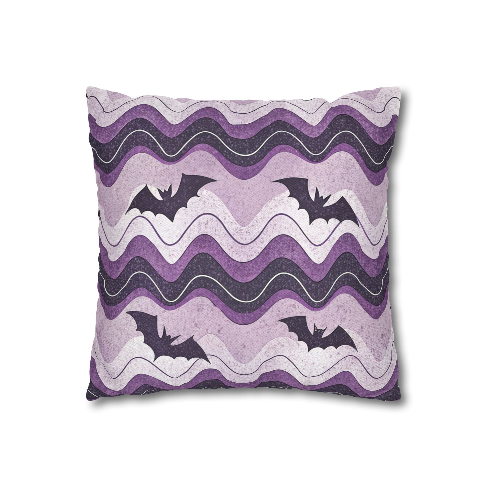 Bat Wave Spun Polyester Square Pillowcase, Artsulli - Art is Long, Life is Short, Home Decor, , , , , , , 