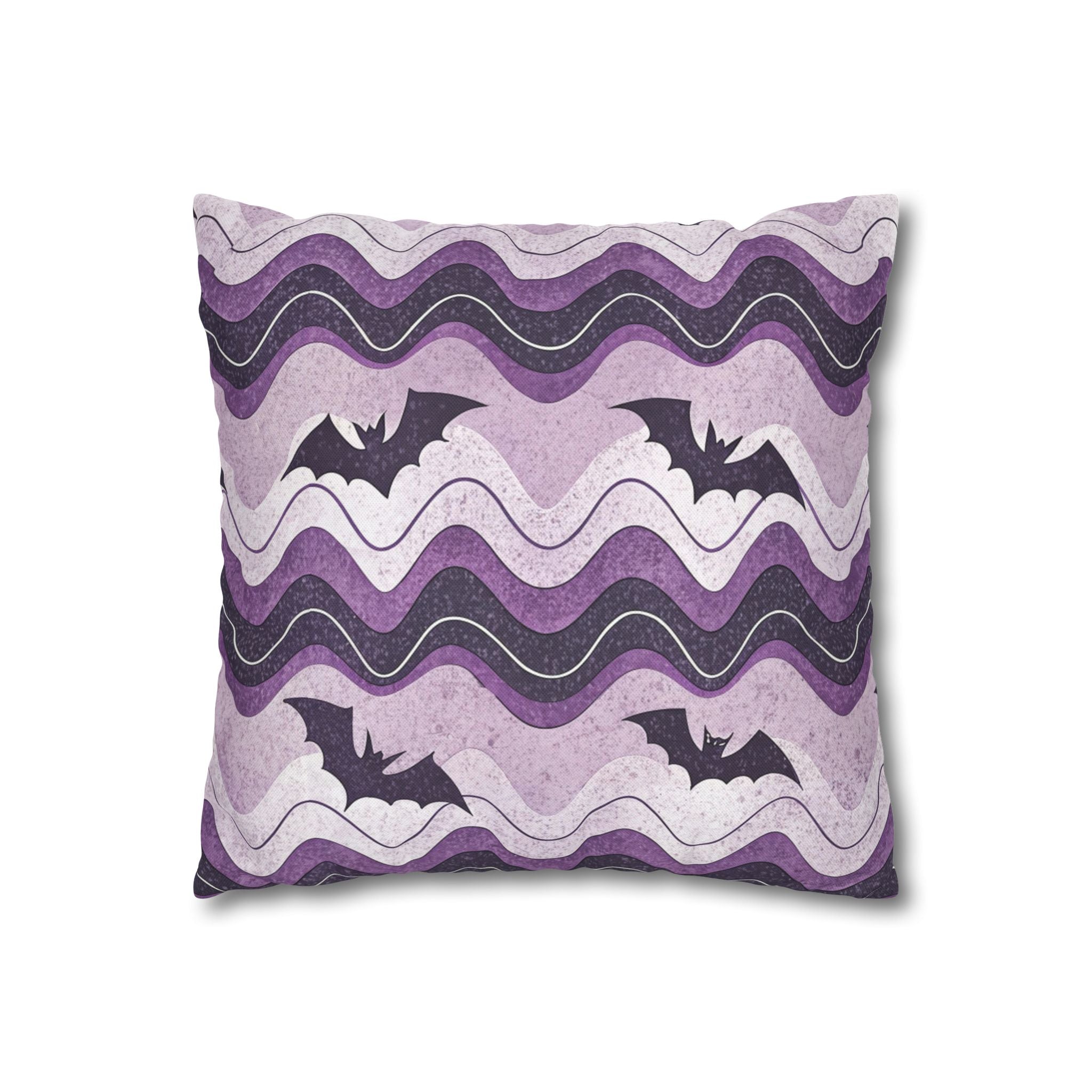 Bat Wave Spun Polyester Square Pillowcase, Artsulli - Art is Long, Life is Short, Home Decor, , , , , , , 