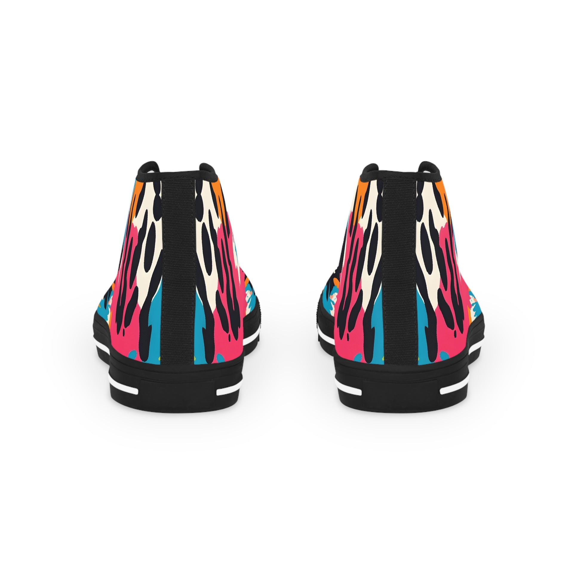 Wild Brush Strokes x Animal Print Multi-Color Men's High Top Sneakers, Artsulli - Art is Long, Life is Short, Shoes, , , , , , , 