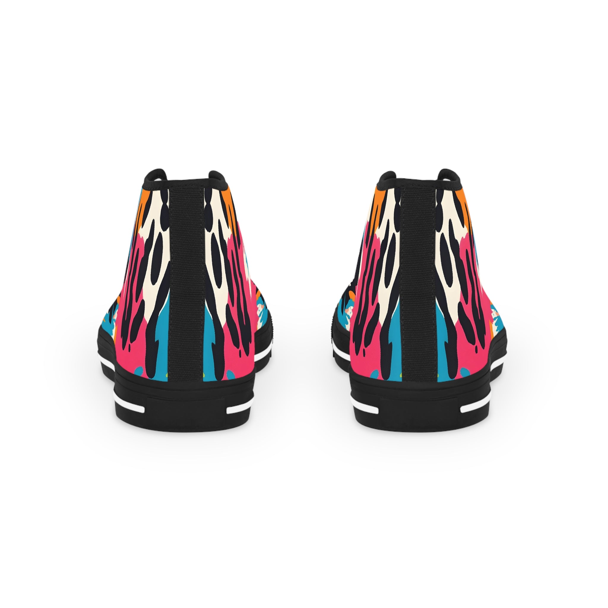 Wild Brush Strokes x Animal Print Multi-Color Men's High Top Sneakers, Artsulli - Art is Long, Life is Short, Shoes, , , , , , , 