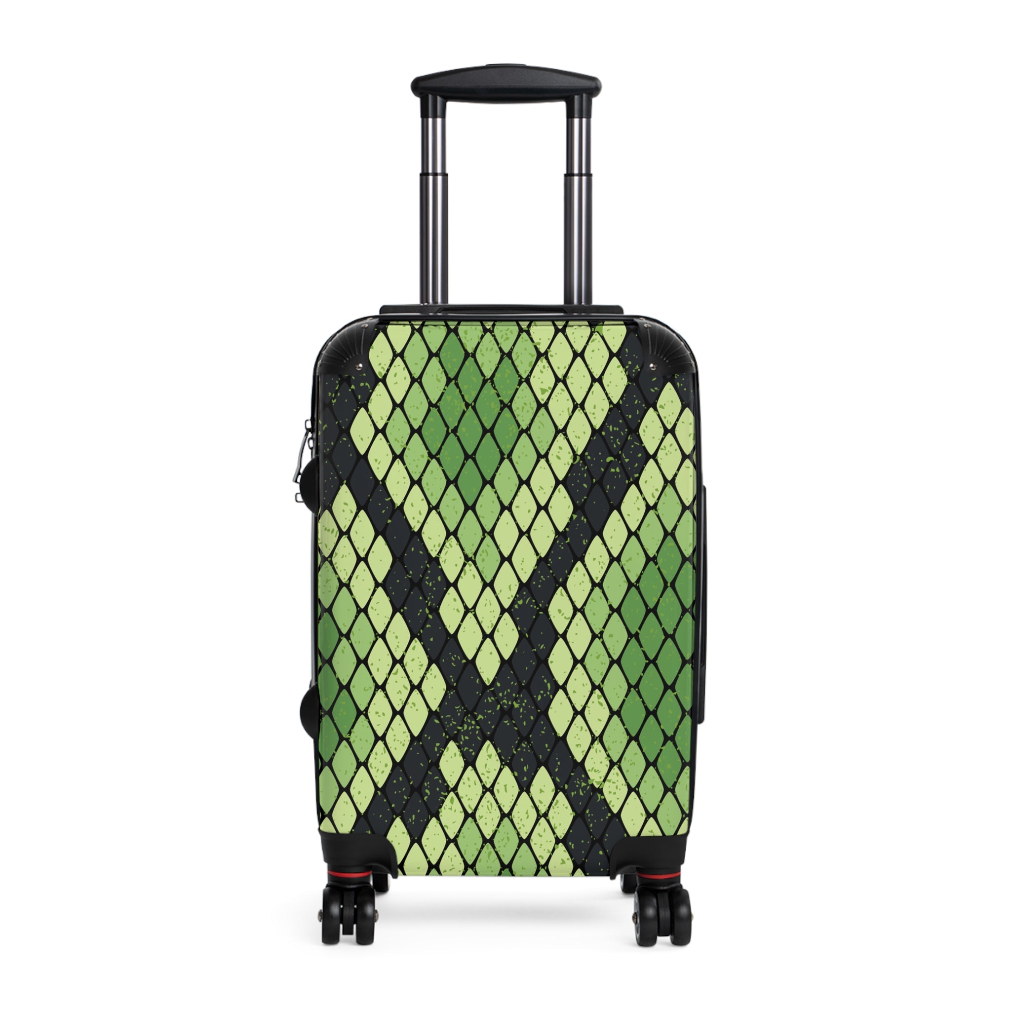 Snake Skin Green and Black Suitcase, Artsulli - Art is Long, Life is Short, Bags, Size, Small, Color, Black, , , 11230823414619