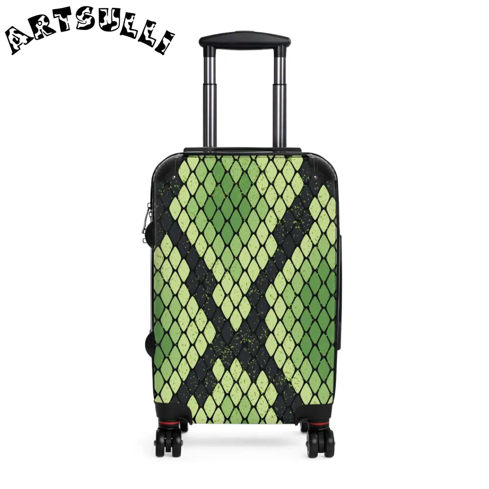 JAKKOUTTHEBXX Snake Skin Green and Black Suitcase JAKKOUTTHEBXX