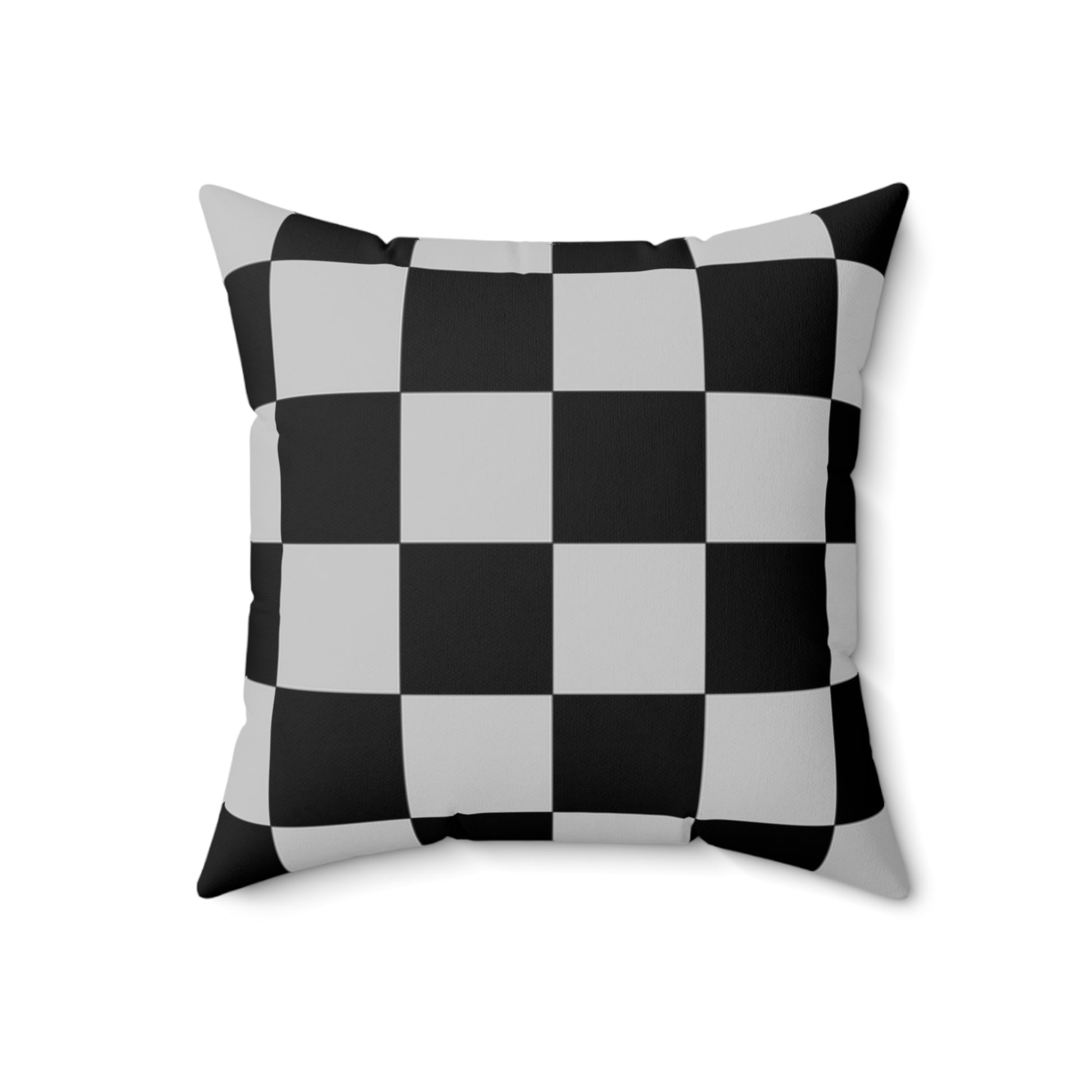 Checkerboard Dada Black and Light Gray Spun Polyester Square Pillow, Artsulli - Art is Long, Life is Short, Home Decor, , , , , , , 