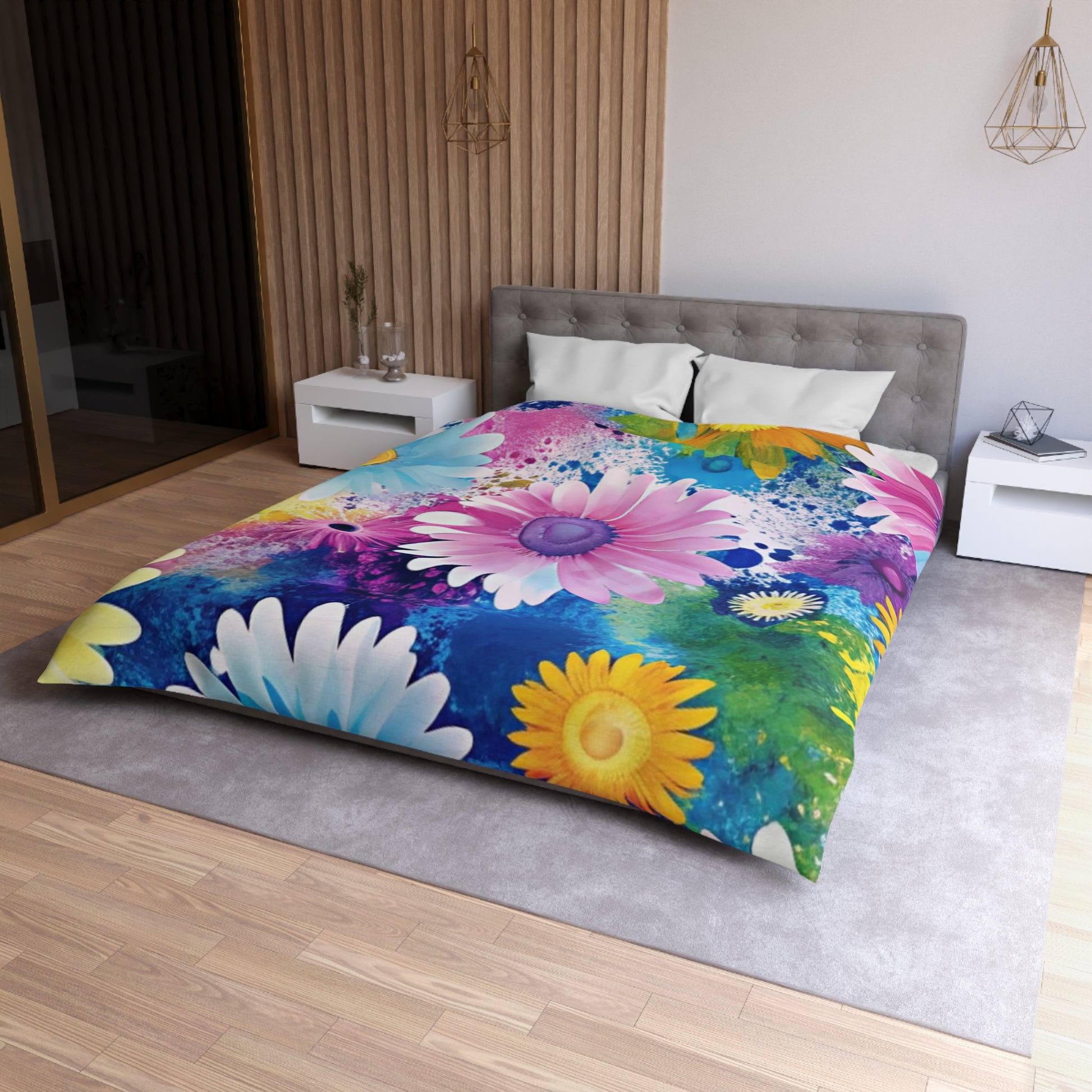 Magical Flower Explosion Multi-Color Microfiber Duvet Cover, Artsulli - Art is Long, Life is Short, Home Decor, , , , , , , 