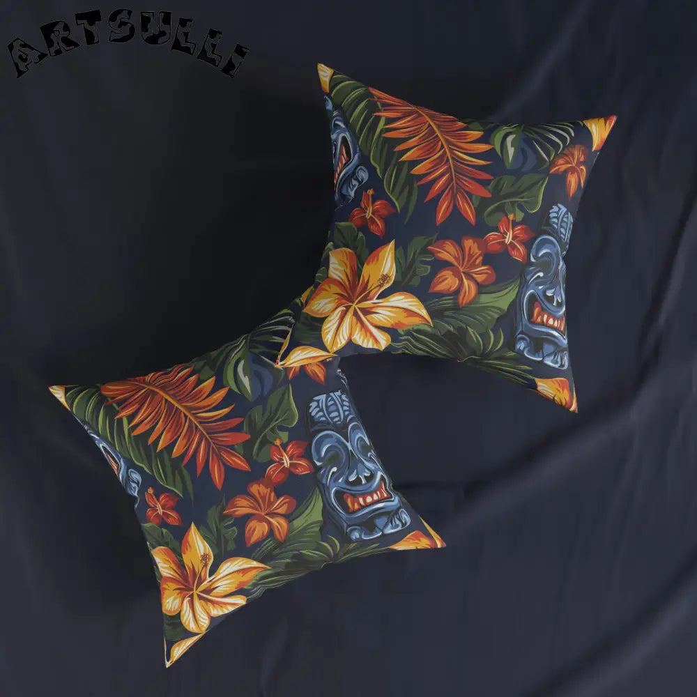 JAKKOUTTHEBXX Tropical Tiki Mask Throw Pillow 2025