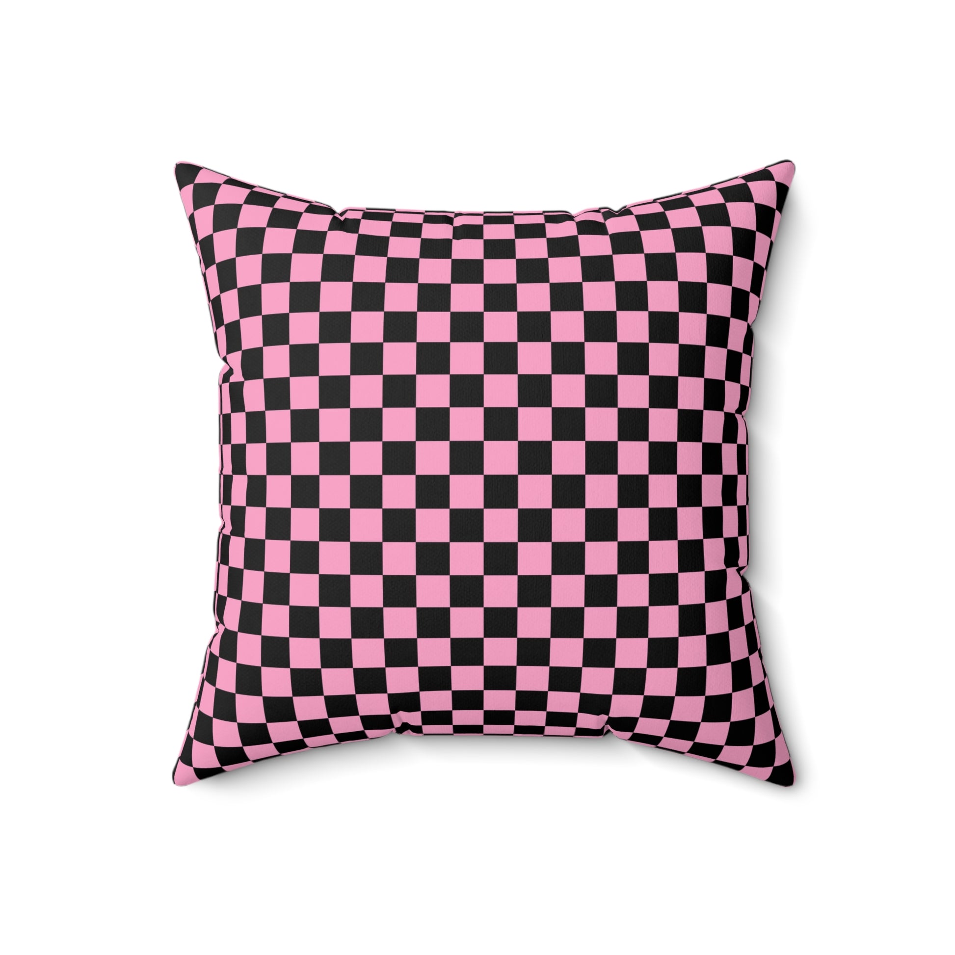Checkerboard II Black and Pink Spun Polyester Square Pillow, Artsulli - Art is Long, Life is Short, Home Decor, , , , , , , 