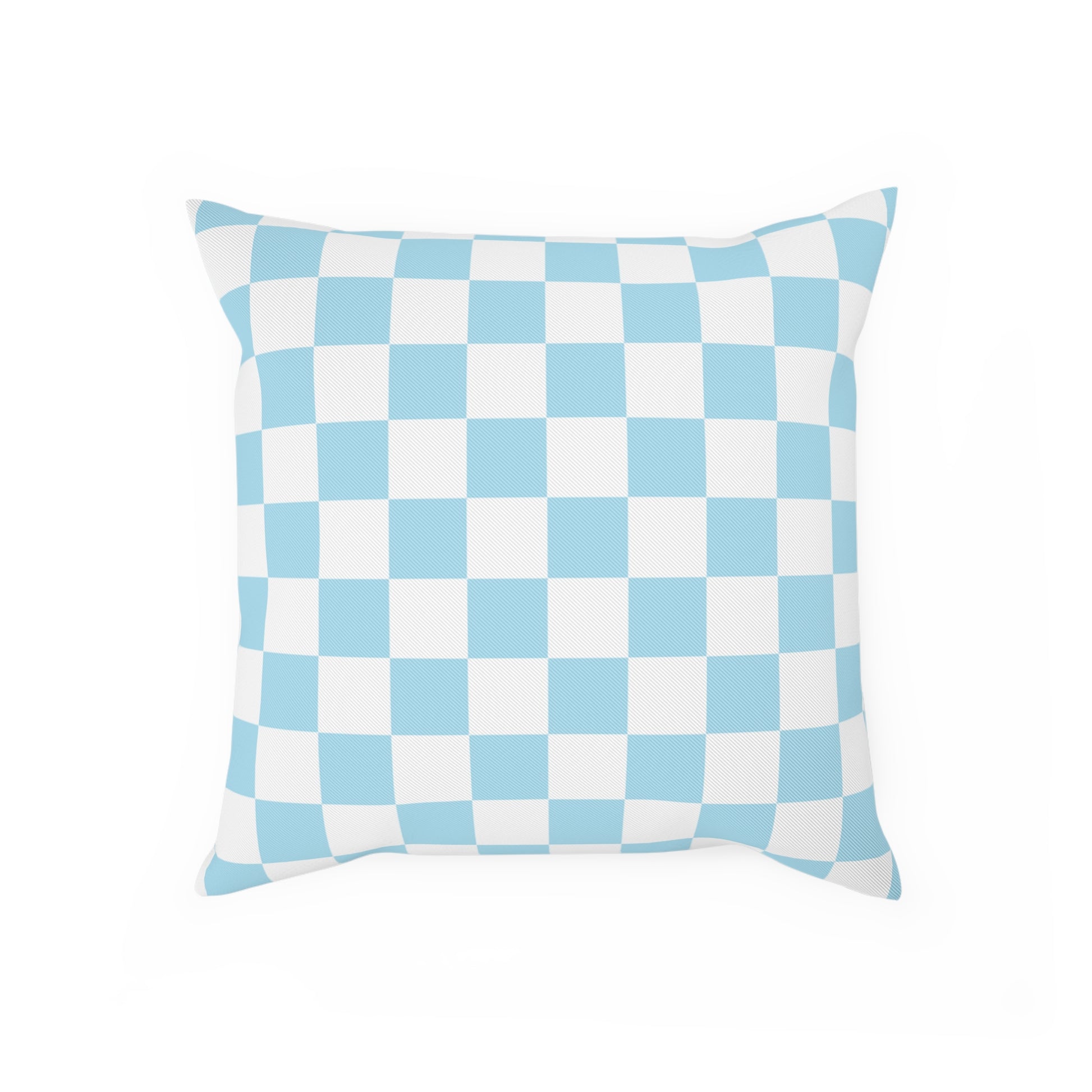 Checkerboard Sky Blue Cushion, Artsulli - Art is Long, Life is Short, Home Decor, Size, 15.7" × 15.7", , , , , 22690980295754665984