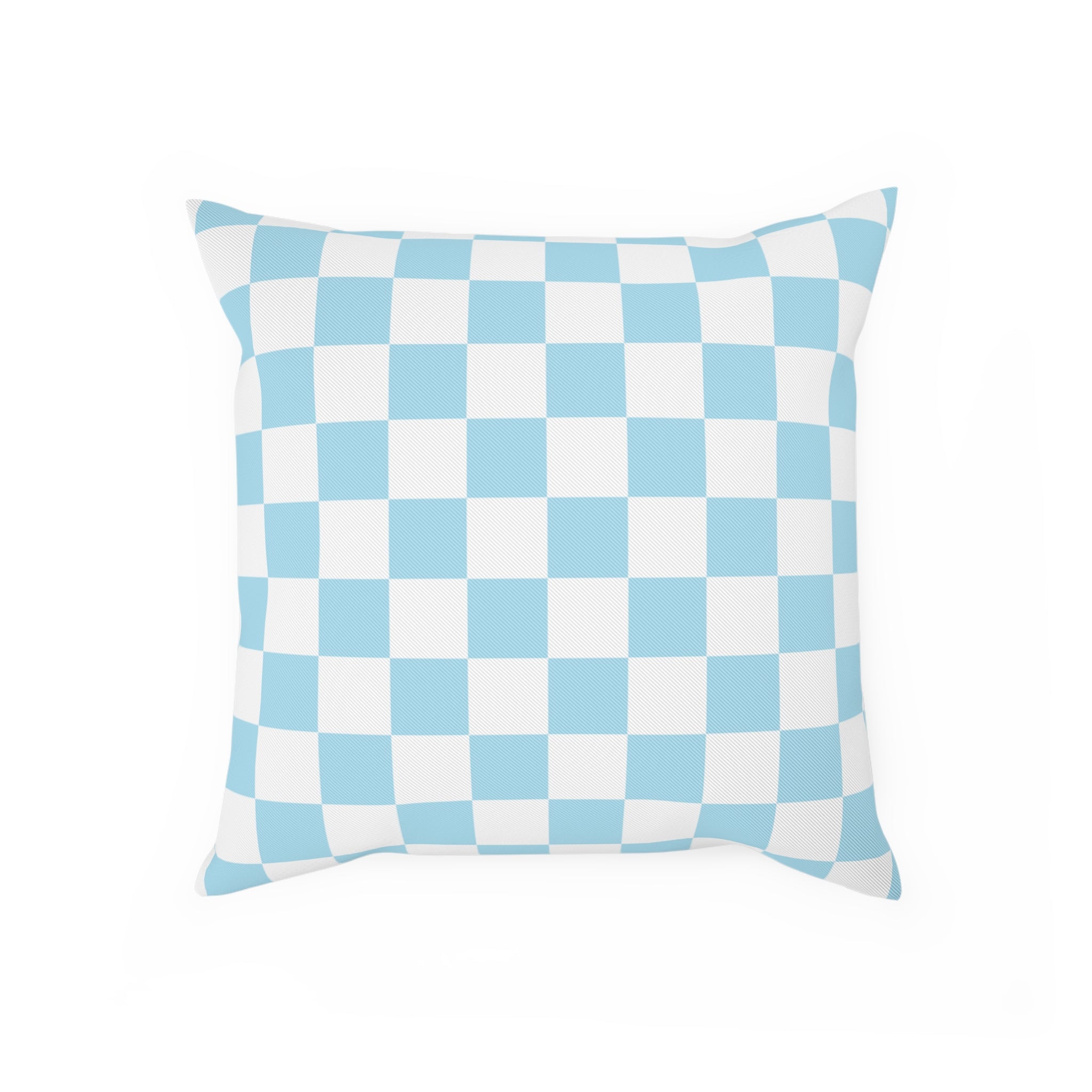 Checkerboard Sky Blue Cushion, Artsulli - Art is Long, Life is Short, Home Decor, Size, 15.7" × 15.7", , , , , 22690980295754665984