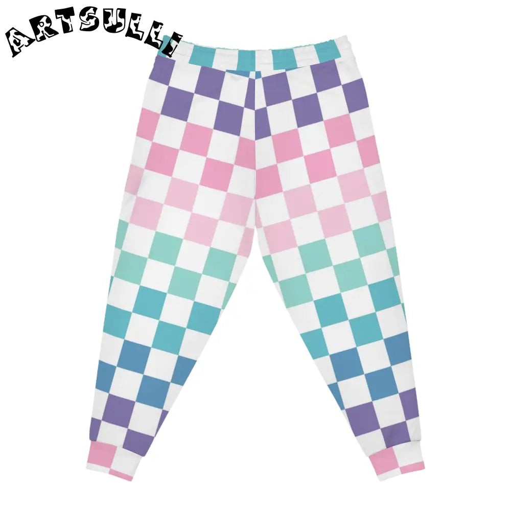 JAKKOUTTHEBXX Vaporwave Rainbow Checkerboard Multi-Color Athletic