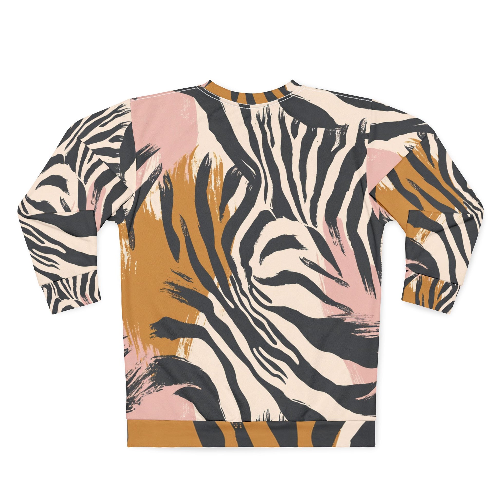 Beige Zebra Jungle Flats Unisex Sweatshirt (AOP), Artsulli - Art is Long, Life is Short, All Over Prints, , , , , , , 