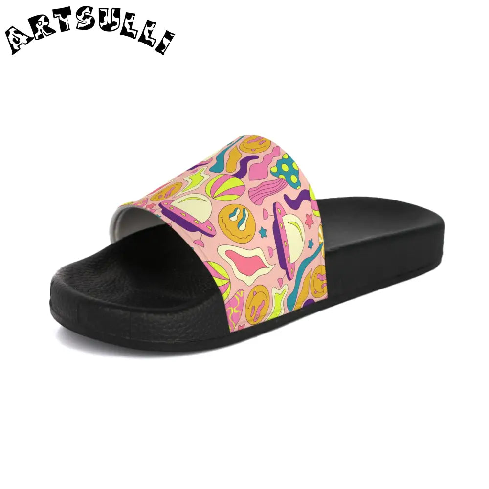 JAKKOUTTHEBXX Trippy Spaceships Pink Men’s Slide Sandals