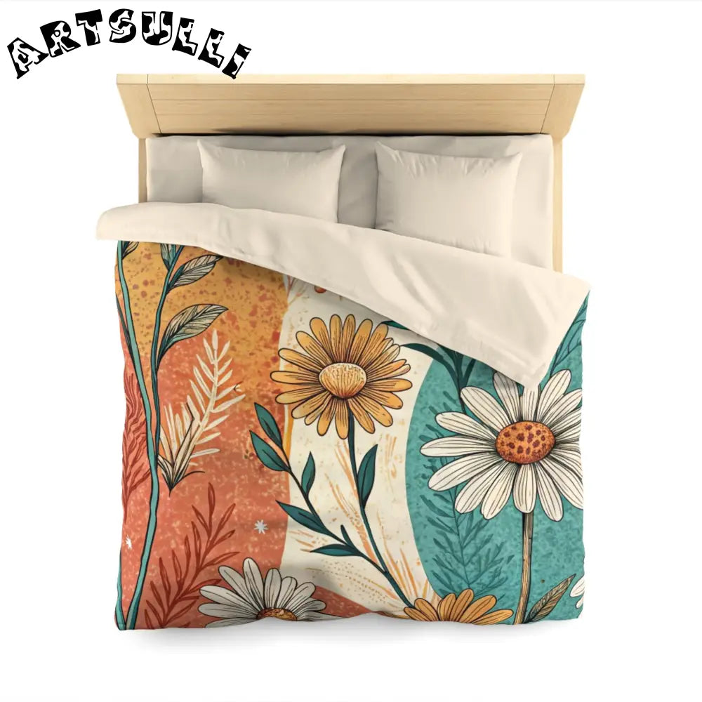 JAKKOUTTHEBXX Retro Daisy Dream Microfiber Duvet Cover JAKKOUTTHEBXX