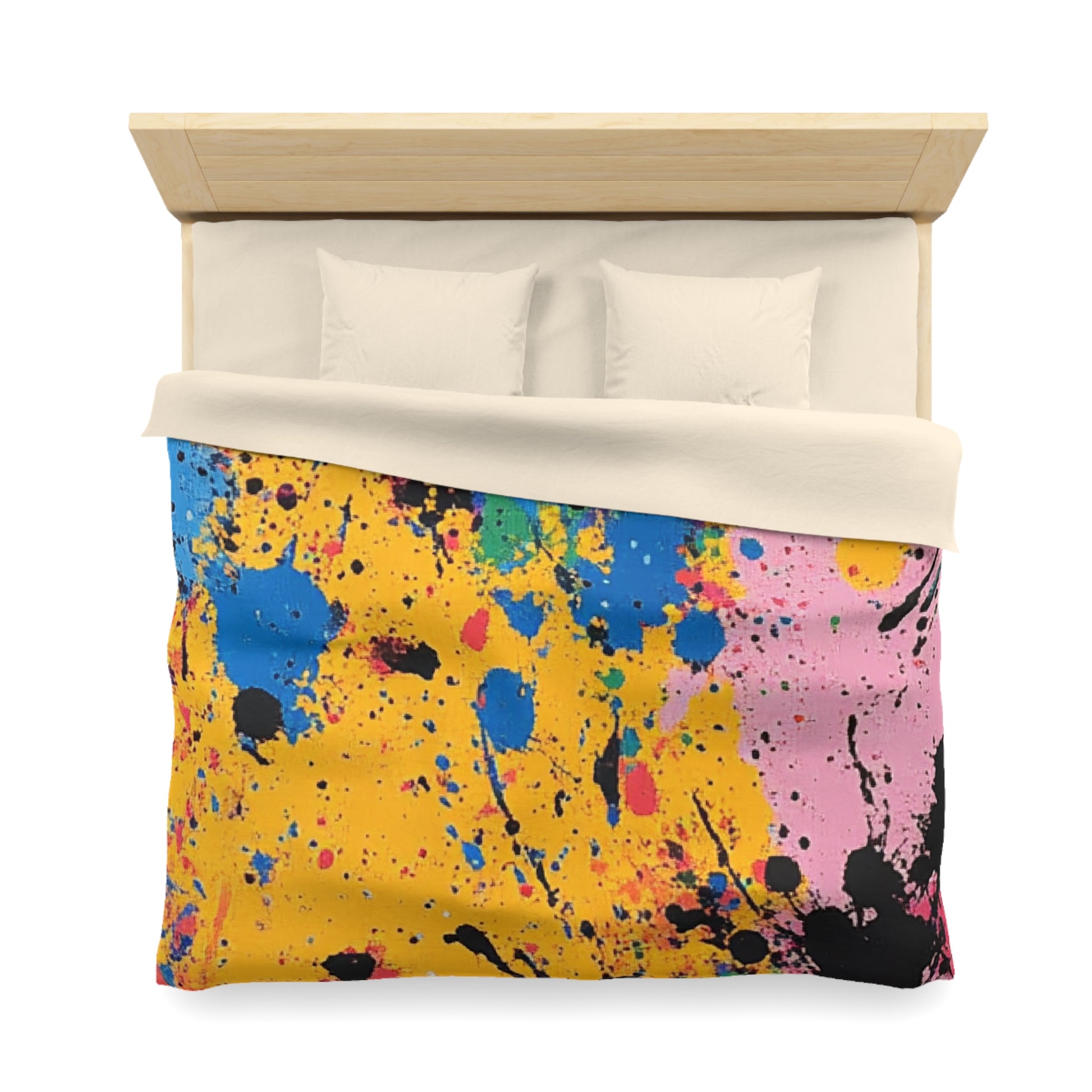 The Colors Of Paint Splatter Microfiber Duvet Cover, Artsulli - Art is Long, Life is Short, Home Decor, , , , , , , 