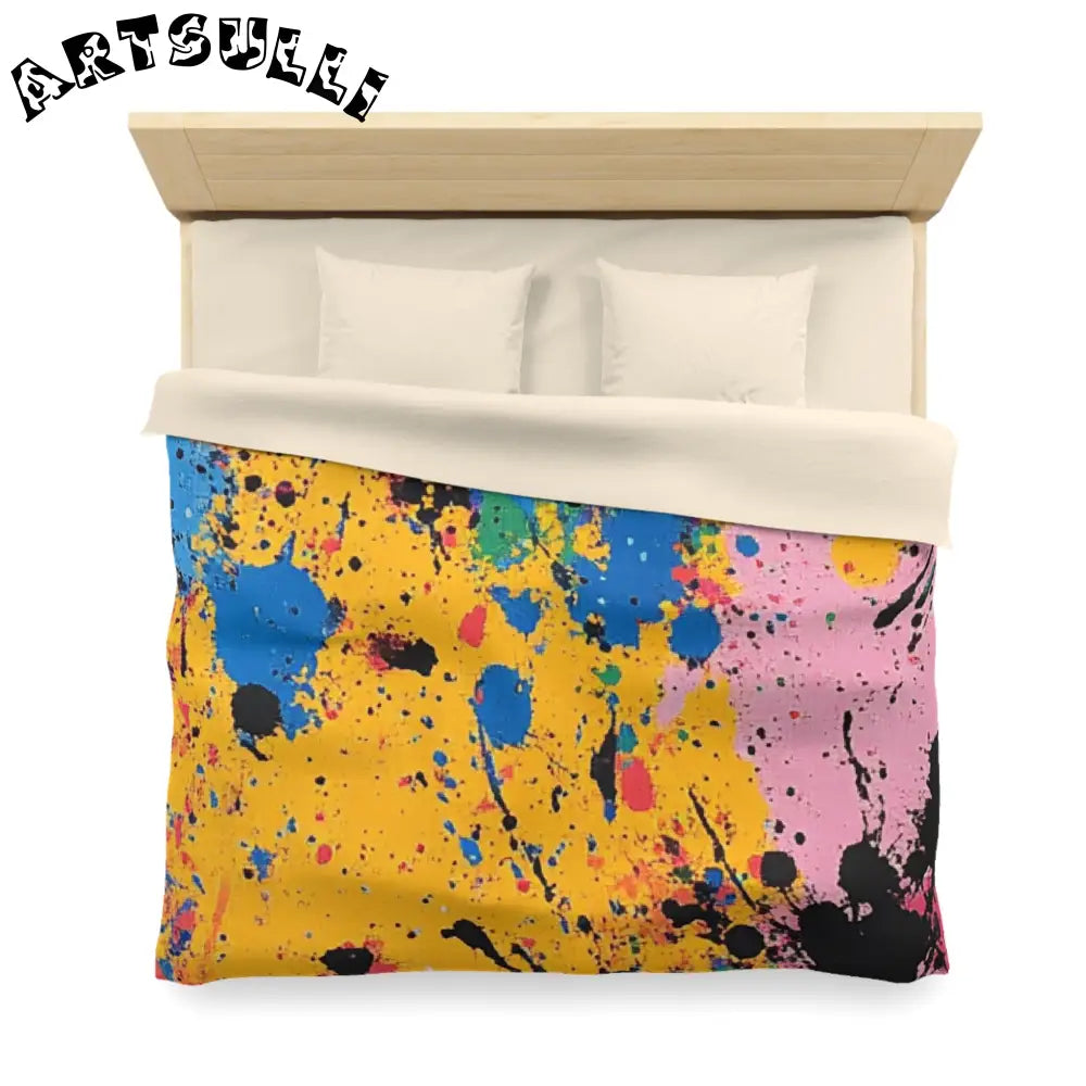 JAKKOUTTHEBXX The Colors Of Paint Splatter Microfiber Duvet Cover