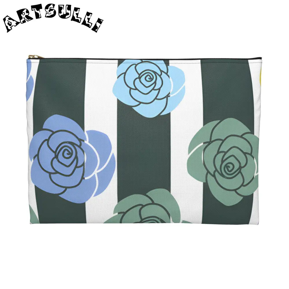 JAKKOUTTHEBXX Stripes x Roses Black and White Accessory Pouch