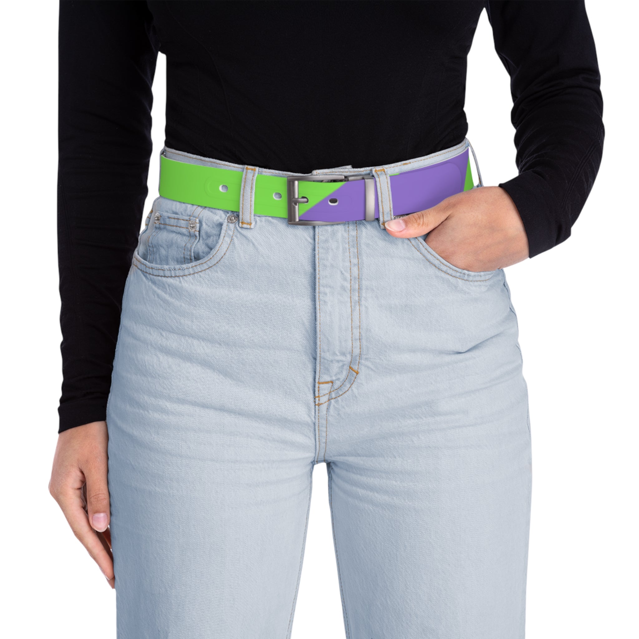 Tyrannosaurus Print Green and Purple Belt, Artsulli - Art is Long, Life is Short, Accessories, , , , , , , 