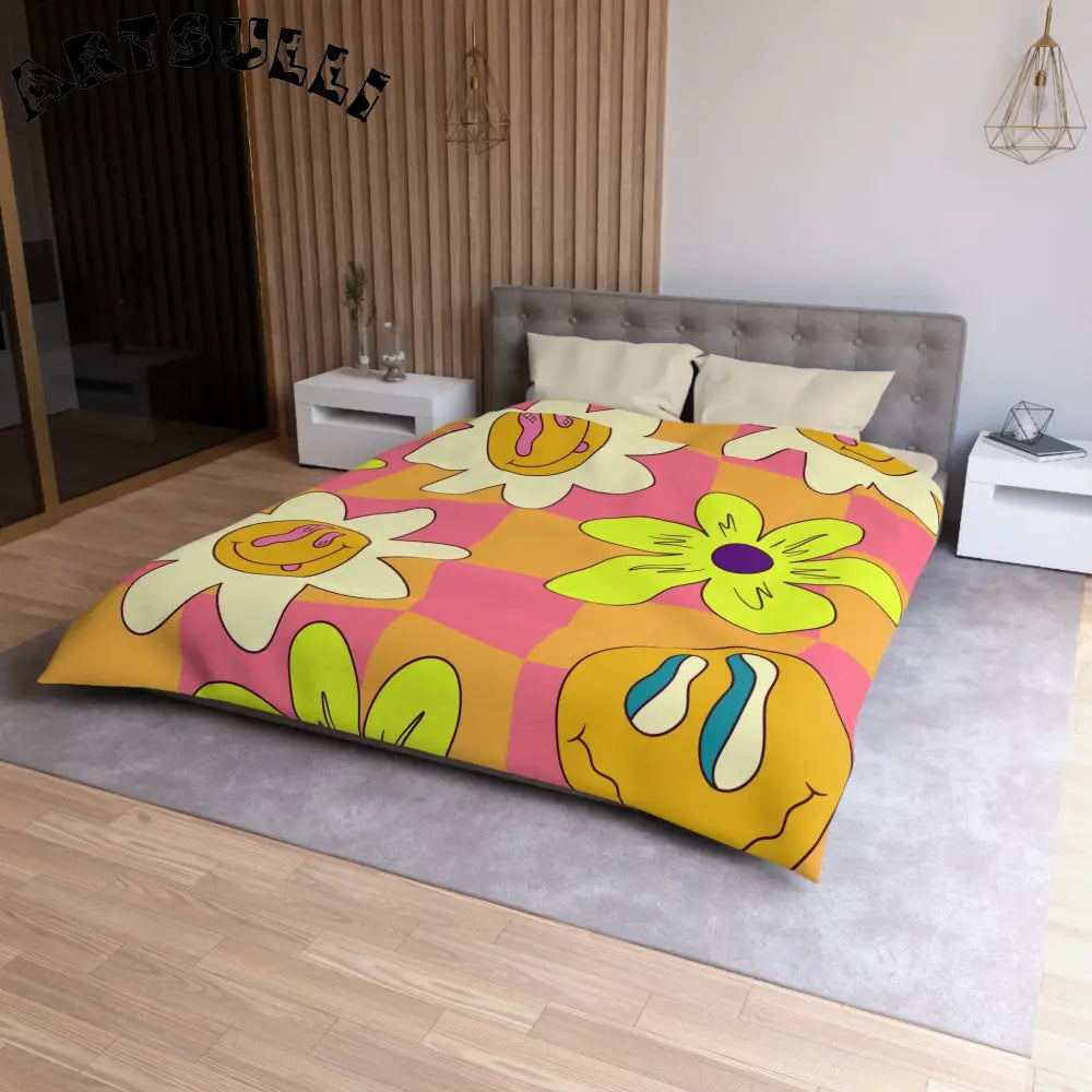 JAKKOUTTHEBXX Trippy Sour Face Rave Microfiber Duvet Cover