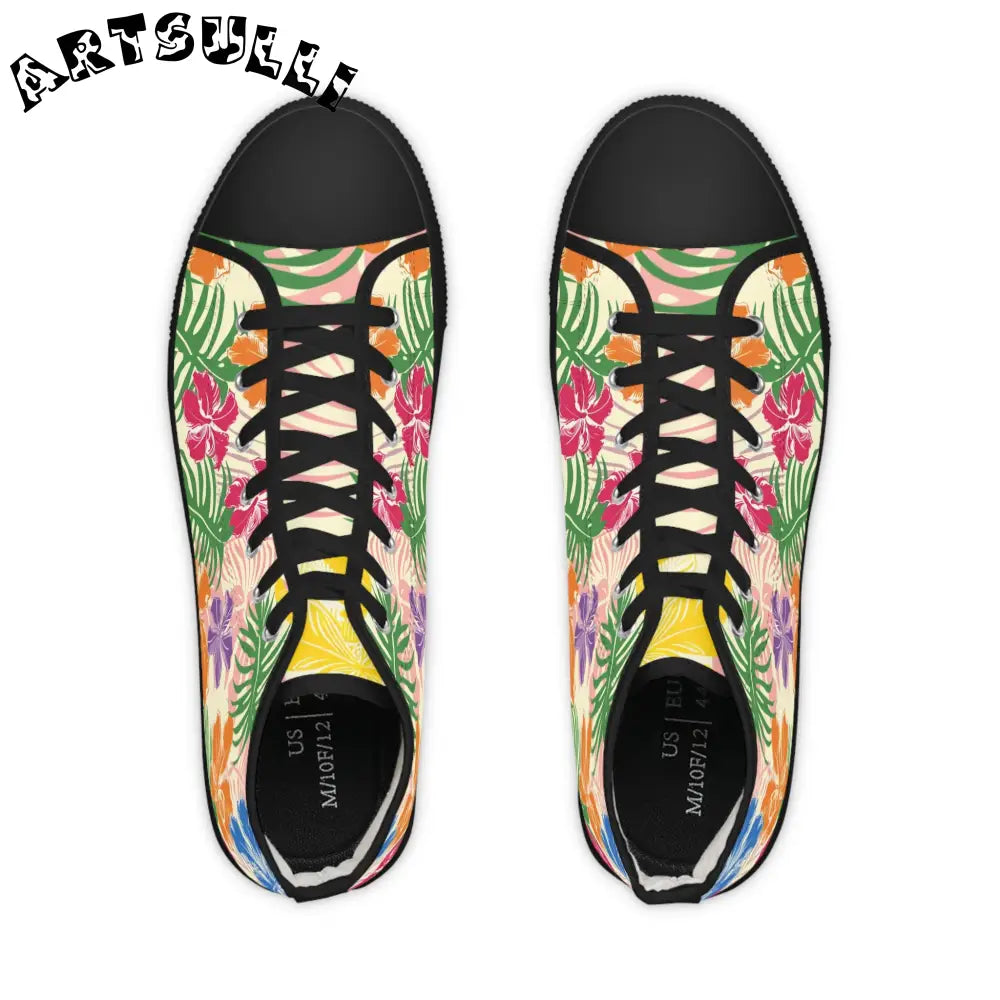 JAKKOUTTHEBXX Tropical Art Printed Breathable Polyester Canvas Sneakers 2025