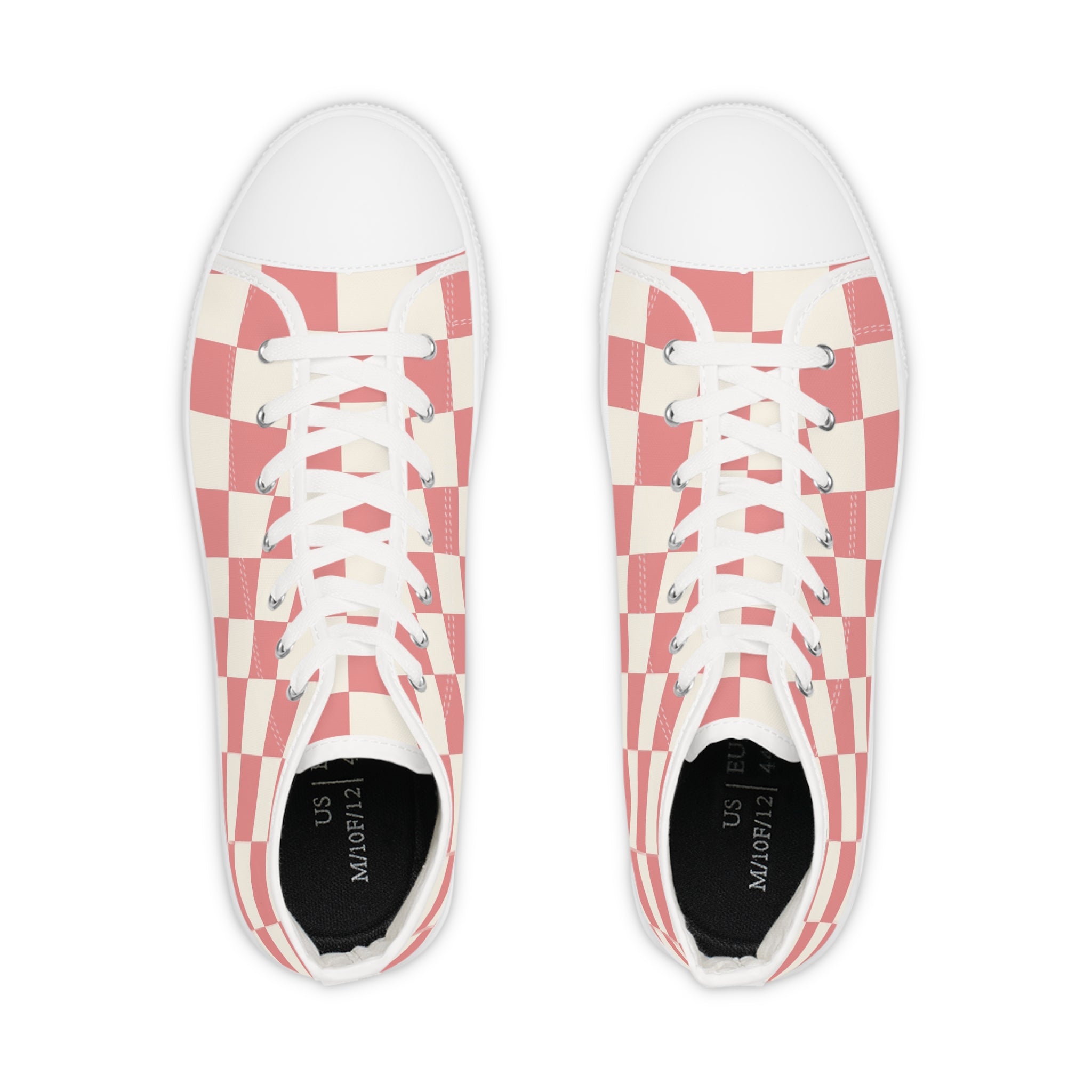 Retro Checkered Grassland Sprites II Men's High Top Sneakers, Artsulli - Art is Long, Life is Short, Shoes, , , , , , , 