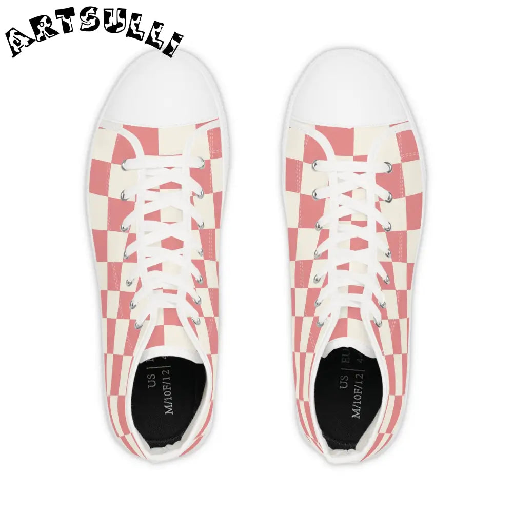 JAKKOUTTHEBXX Retro Checkered Grassland Sprites II Men’s High Top