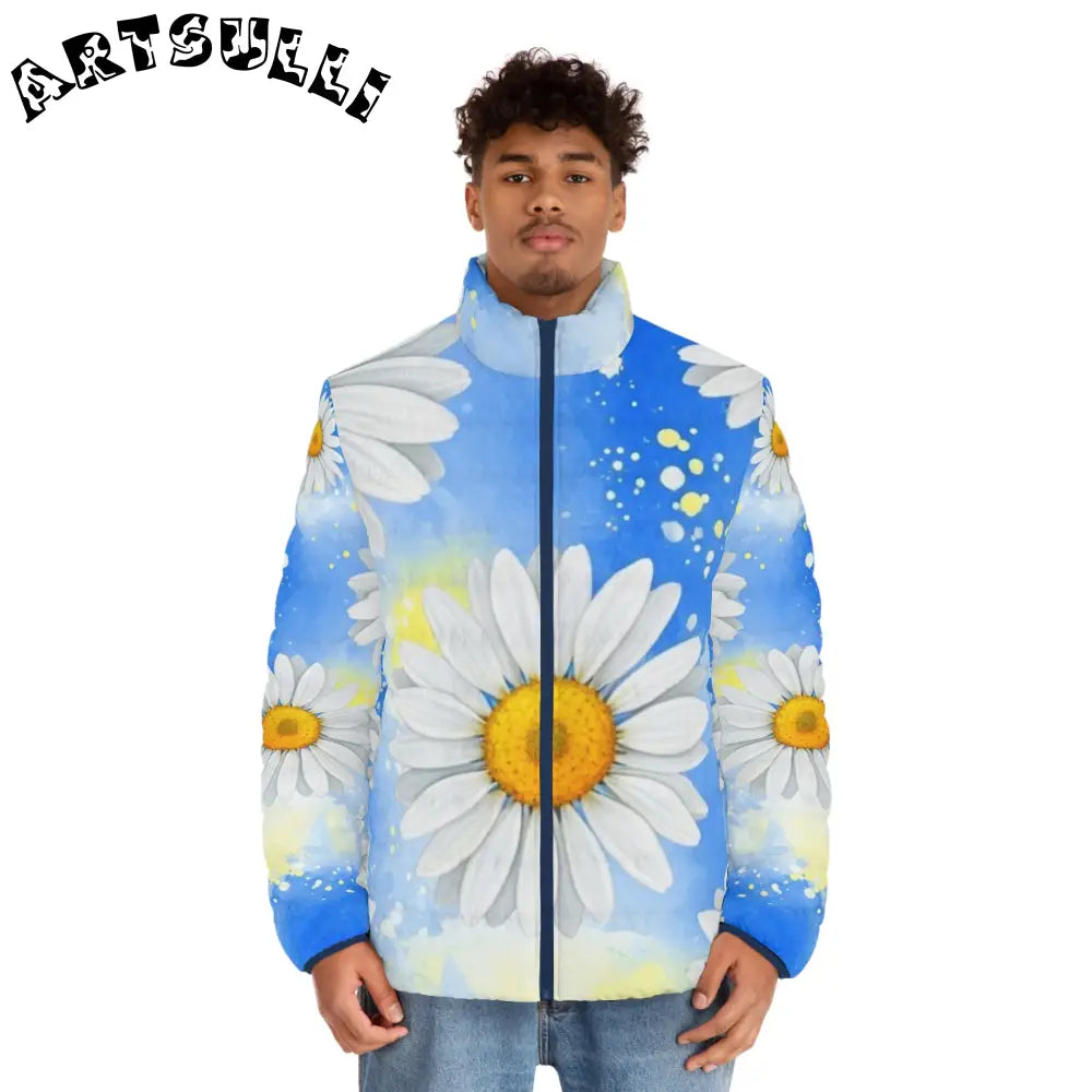 JAKKOUTTHEBXX Daisies Men’s Puffer Jacket (AOP) JAKKOUTTHEBXX