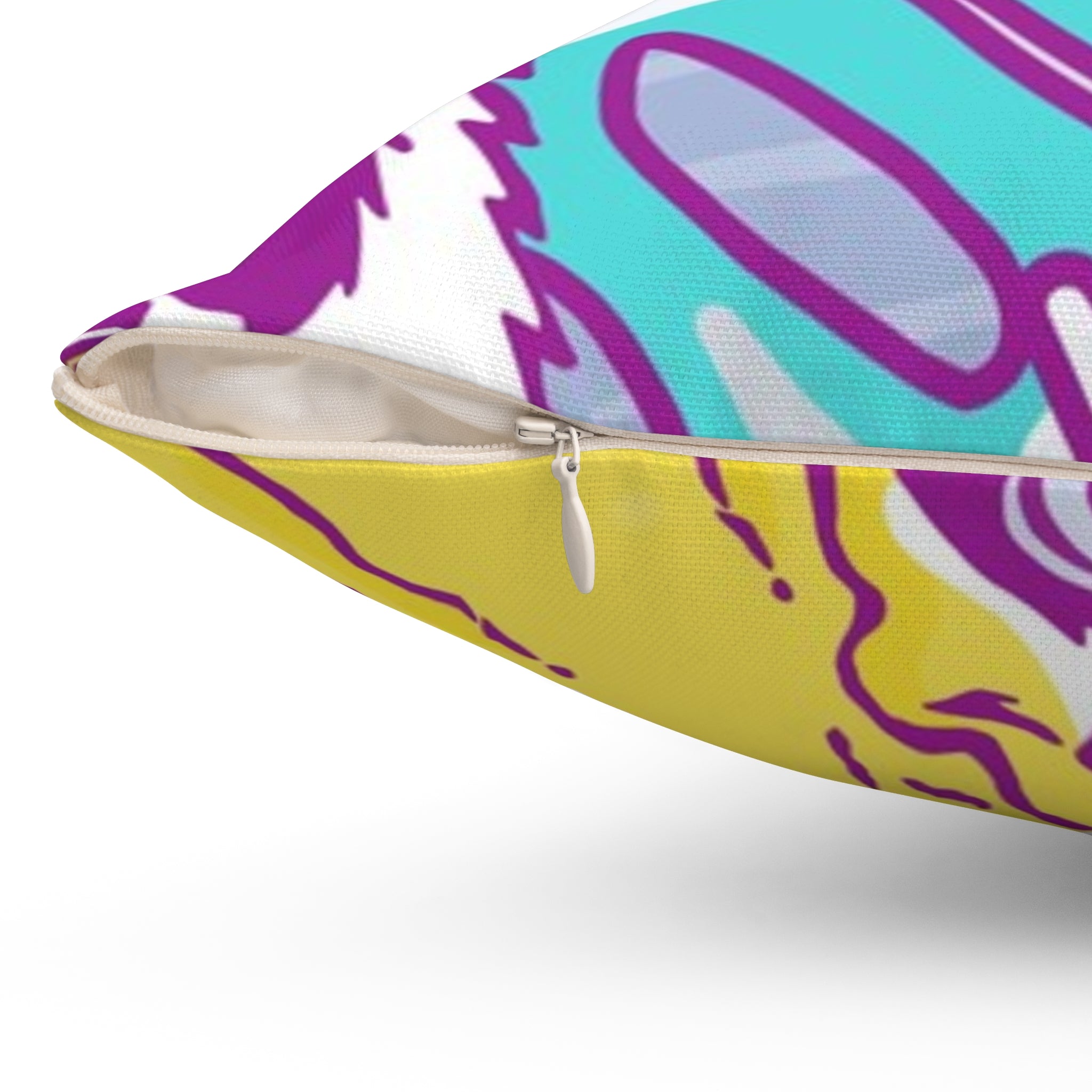 Tropical Floral Tigers Torquise and Purple Spun Polyester Square Pillow, Artsulli - Art is Long, Life is Short, Home Decor, , , , , , , 