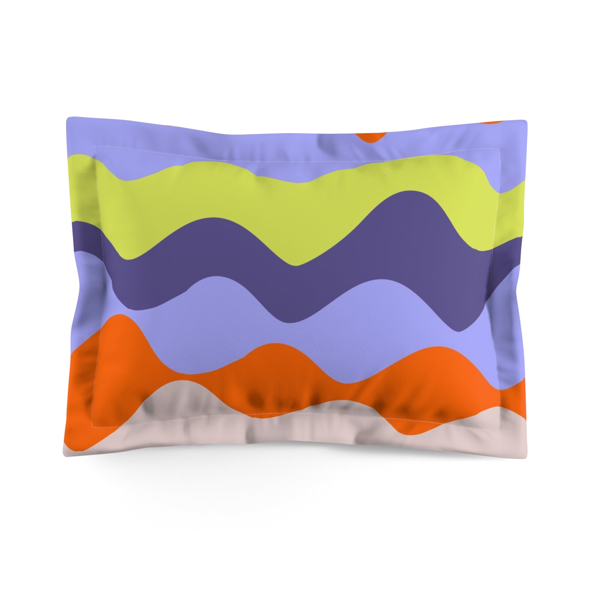 Waves Yellow and Blue Microfiber Pillow Sham, Artsulli - Art is Long, Life is Short, Home Decor, Size, Standard, , , , , 26657904208644783038