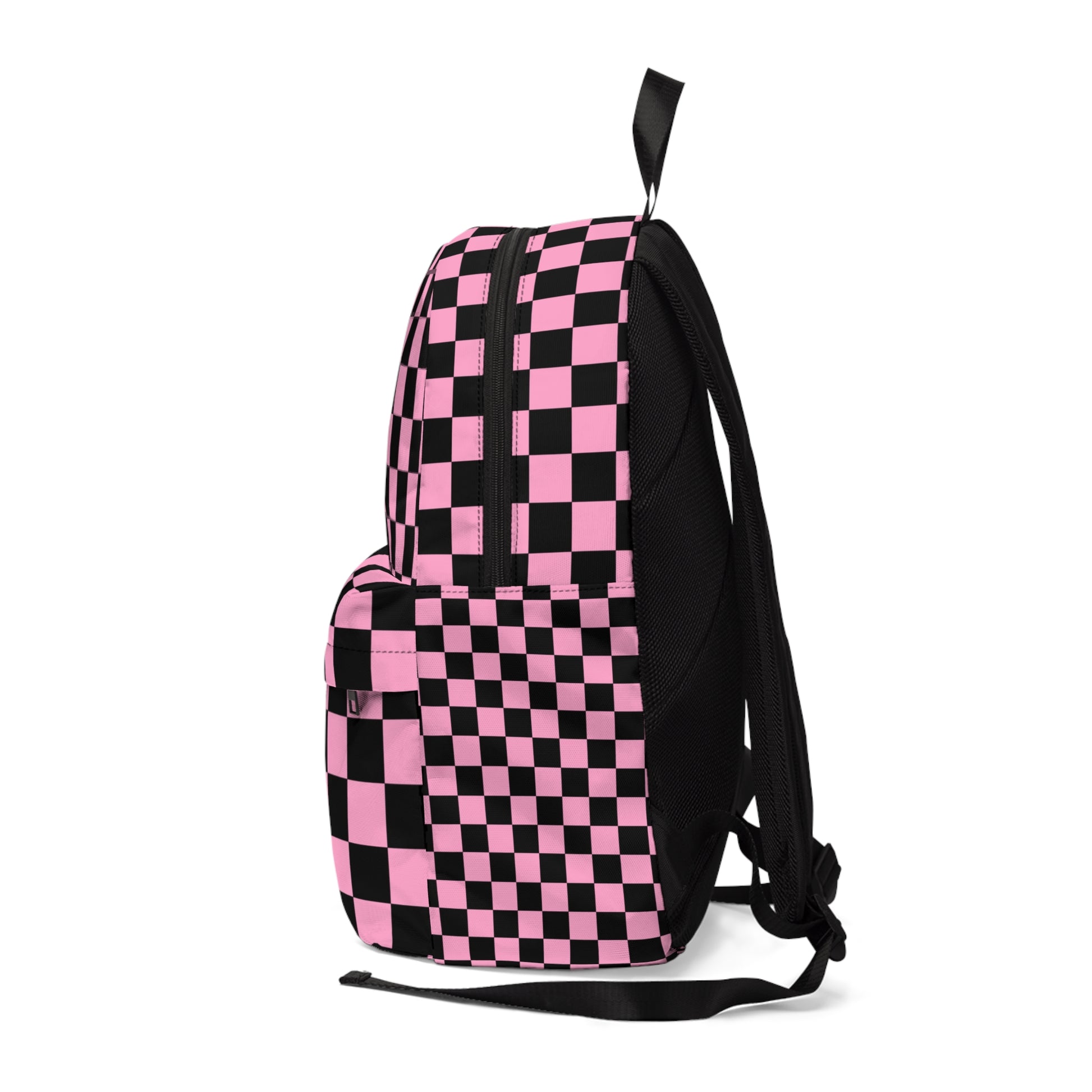 Checkerboard Black and Pink Unisex Classic Backpack, Artsulli - Art is Long, Life is Short, Bags, , , , , , , 